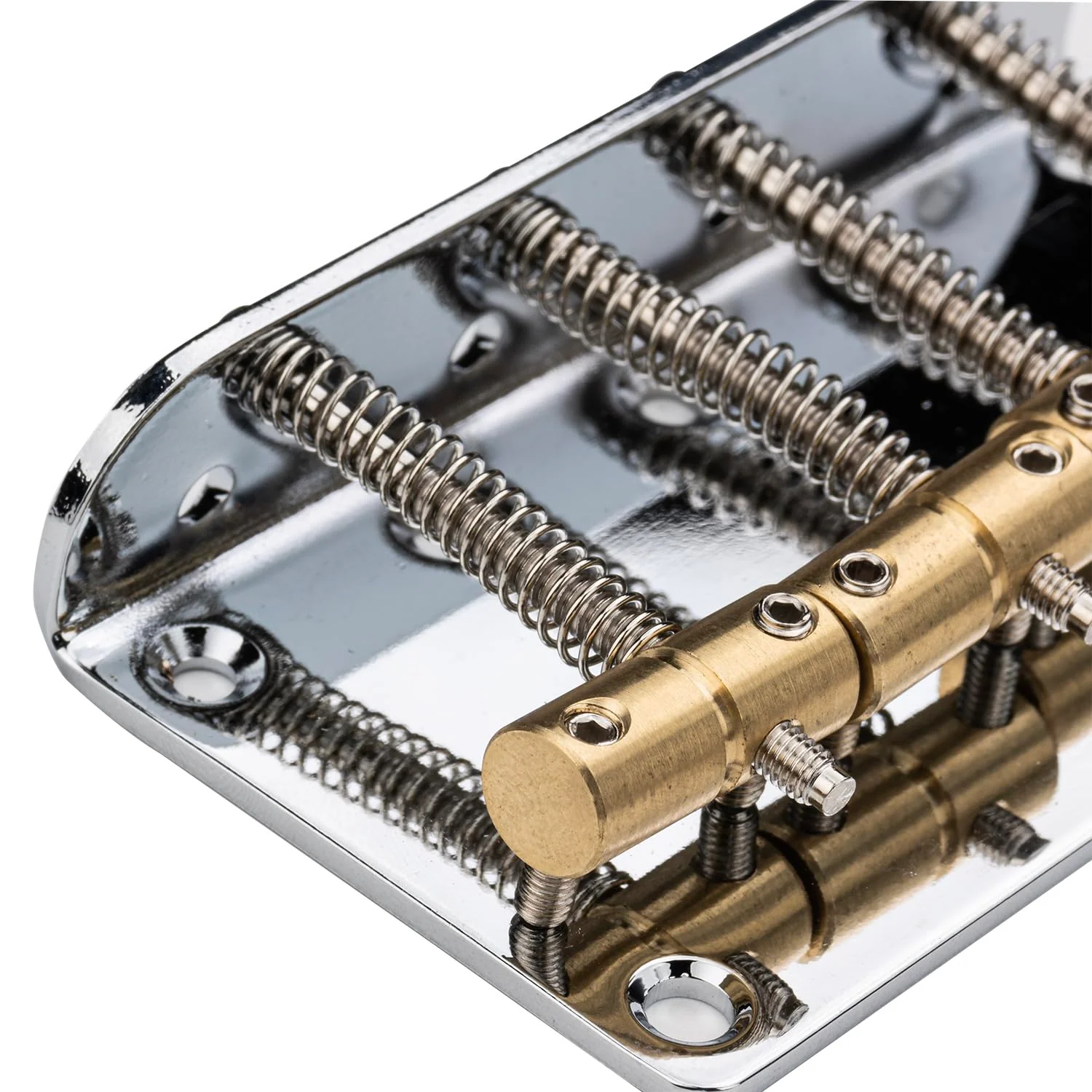 4-String Electric Bass Fixed Bridge - Gold Brass Saddles for Enhanced Sustain, Designed for Fender Jazz/Precision Bass - Image 4
