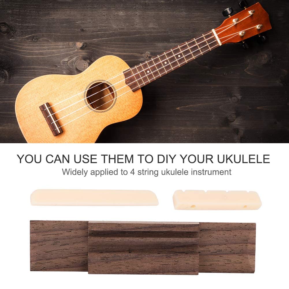 4 String Rosewood Ukulele Saddle Bridge Nut for Ukulele Replacement Kit Ukulele Accessories - Image 2