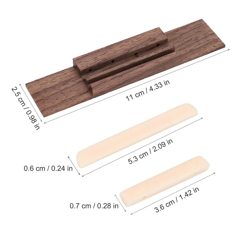 4 String Rosewood Ukulele Saddle Bridge Nut for Ukulele Replacement Kit Ukulele Accessories - Image 7