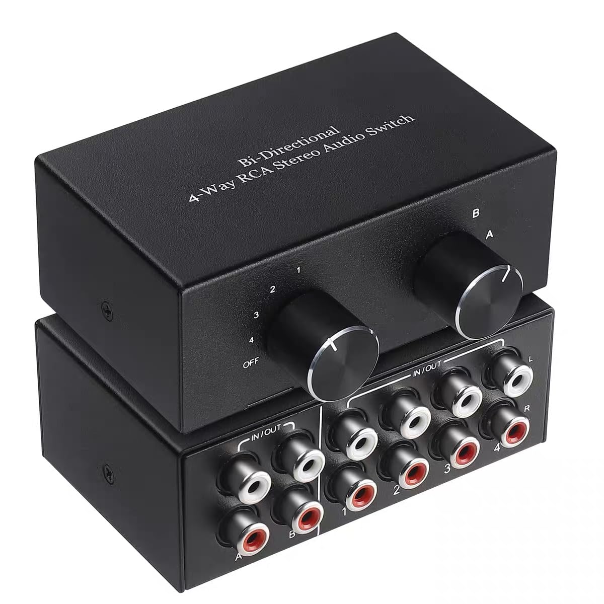 4 Way RCA Switcher 2 in 4 Out L/R Sound Channel Bi-Directional Audio Swith Splitter for DVD Stereo Speaker CD Player - Image 8