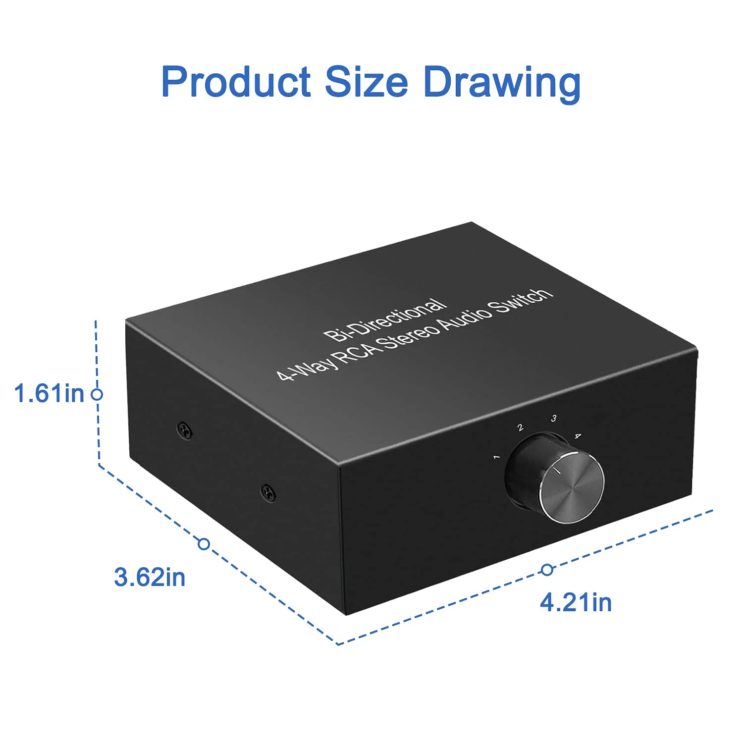 4-Way Stereo L/R Sound Channel Bi-Directional Audio Switcher, 1 in 4 Out or 4 in 1 Out, L/R Sound Channel Audio Switch Splitter RCA Stereo Switch Selector for DVD Stereo Speaker CD Player Bi-Directional RCA Switch 4 Port - Image 5