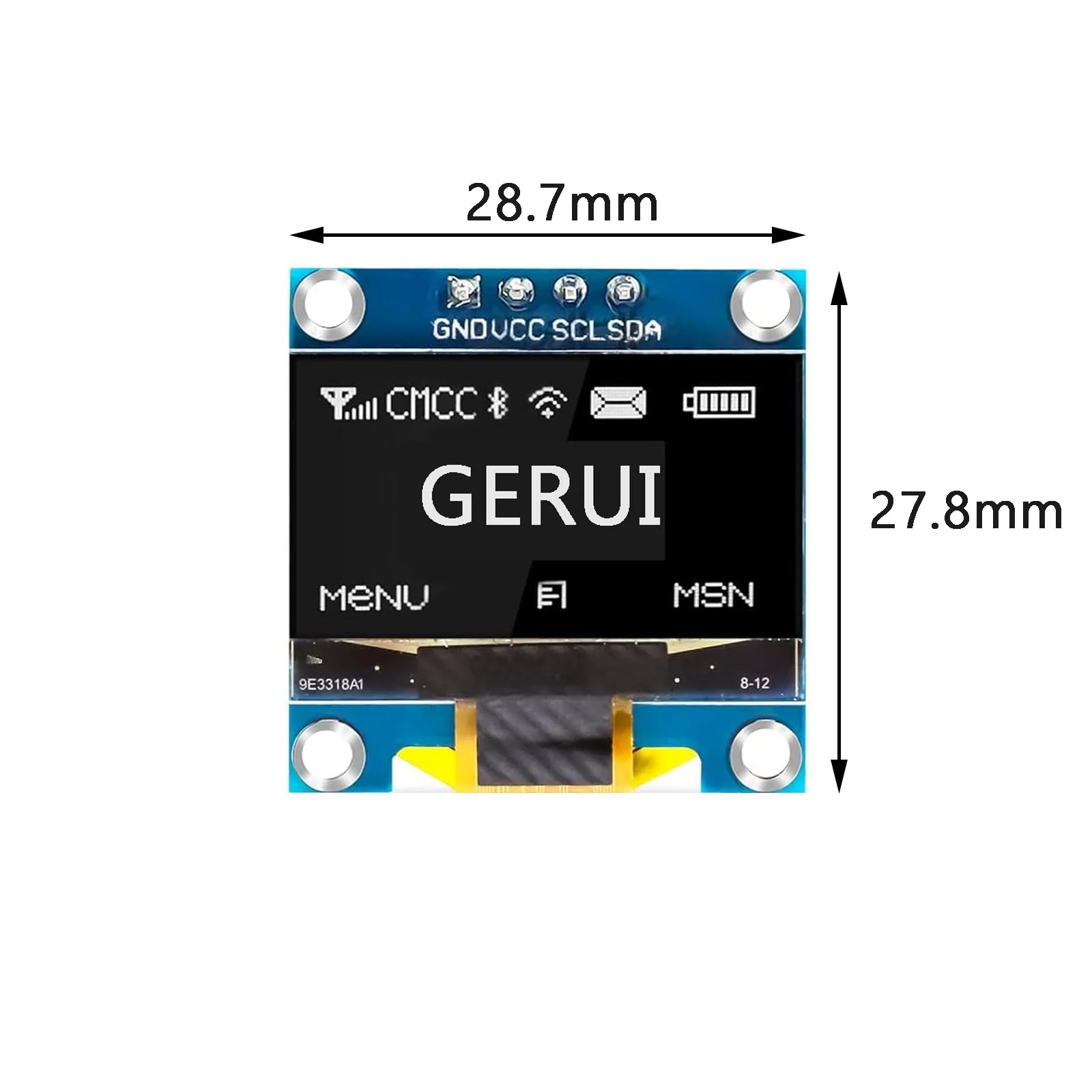 4 x 0.96 Inch OLED Display Module 128 x 64 Pixel I2C Display Module with I2C IIC Serial Self-Luminous Compatible with Arduino and Raspberry Pi (White) White - Image 2