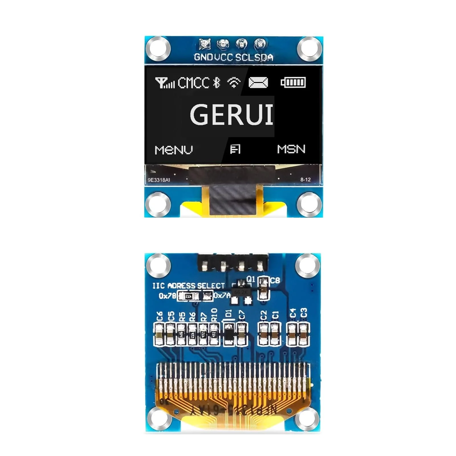 4 x 0.96 Inch OLED Display Module 128 x 64 Pixel I2C Display Module with I2C IIC Serial Self-Luminous Compatible with Arduino and Raspberry Pi (White) White - Image 4