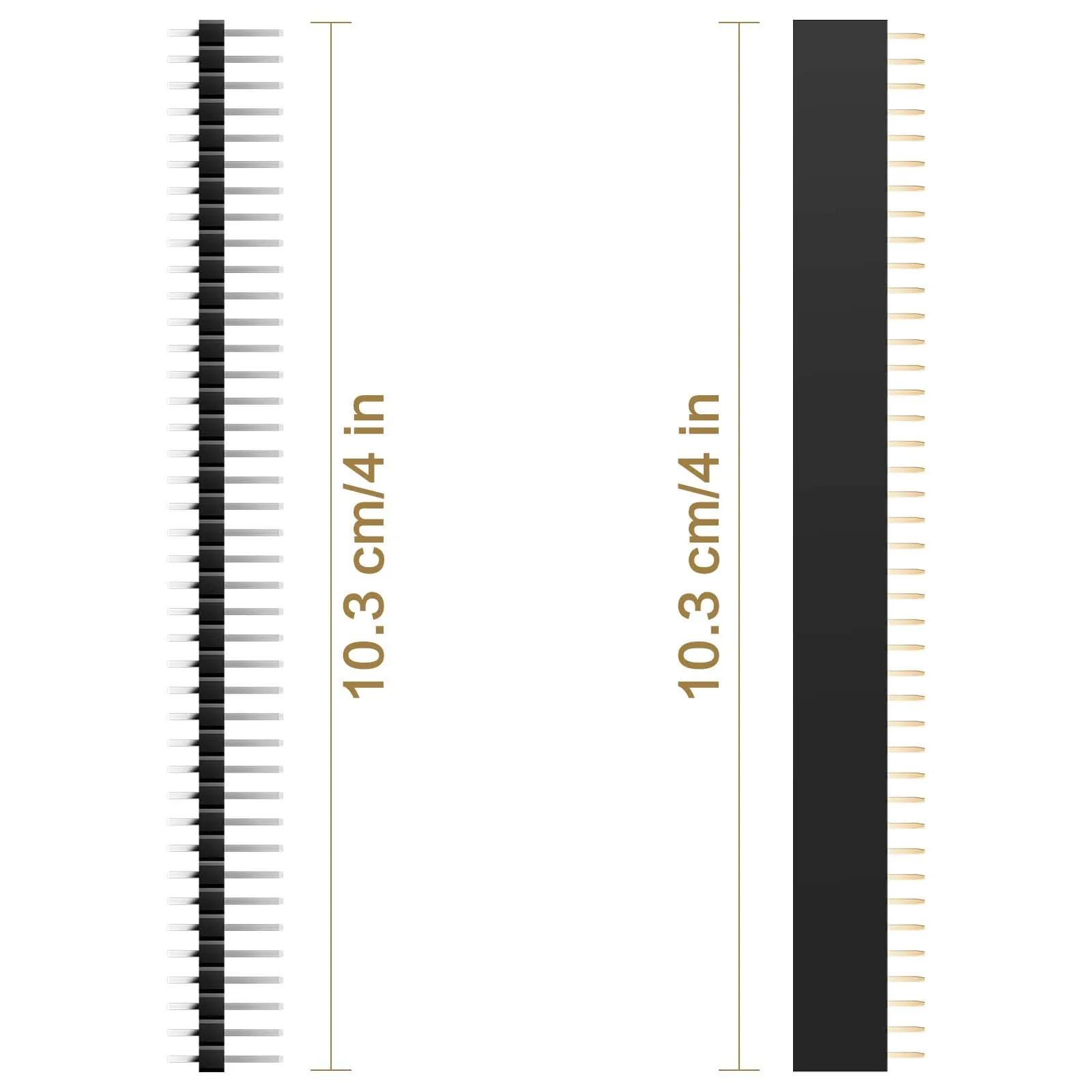 40 Pieces 2.54 mm Pin Headers 40 Pin Breakaway PCB Board Single Row Male and Female Pin Header Connector Kit for Arduino Prototype Shield (20 Pieces Male Headers, 20 Pieces Female Headers) - Image 2