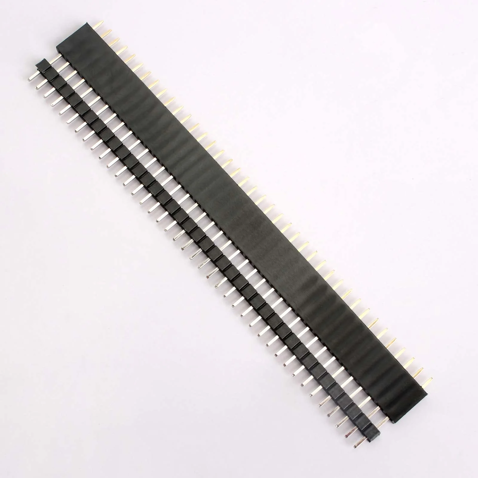 40 Pieces 2.54 mm Pin Headers 40 Pin Breakaway PCB Board Single Row Male and Female Pin Header Connector Kit for Arduino Prototype Shield (20 Pieces Male Headers, 20 Pieces Female Headers) - Image 5