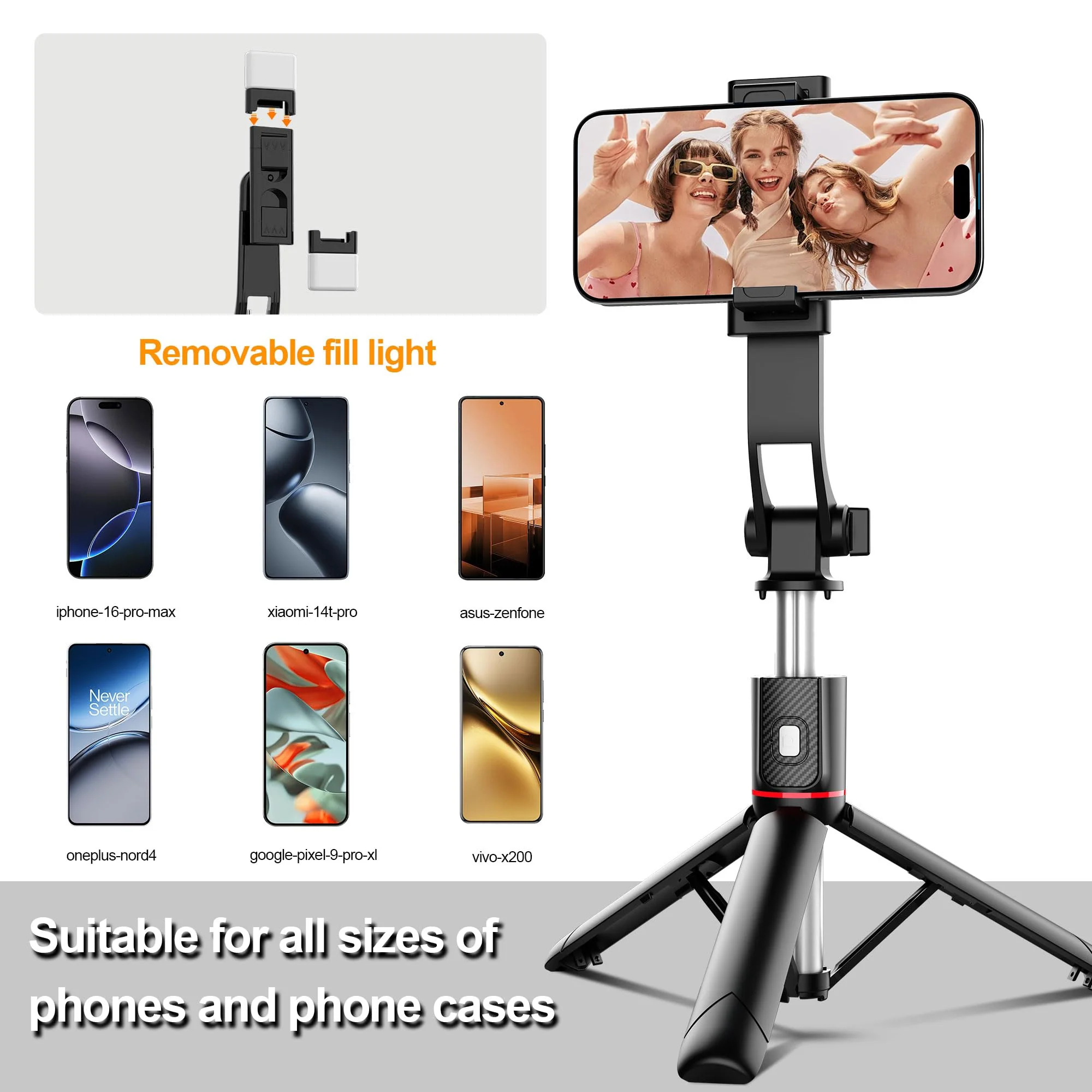 40'' Selfie Stick Phone Tripod - Extendable Tripod for iPhone and Selfie Stick Tripod with Remote, Cell Phone Tripod for Video Recording, iPhone 14/13/12 Pro Max/Android(40 inches) - Image 4