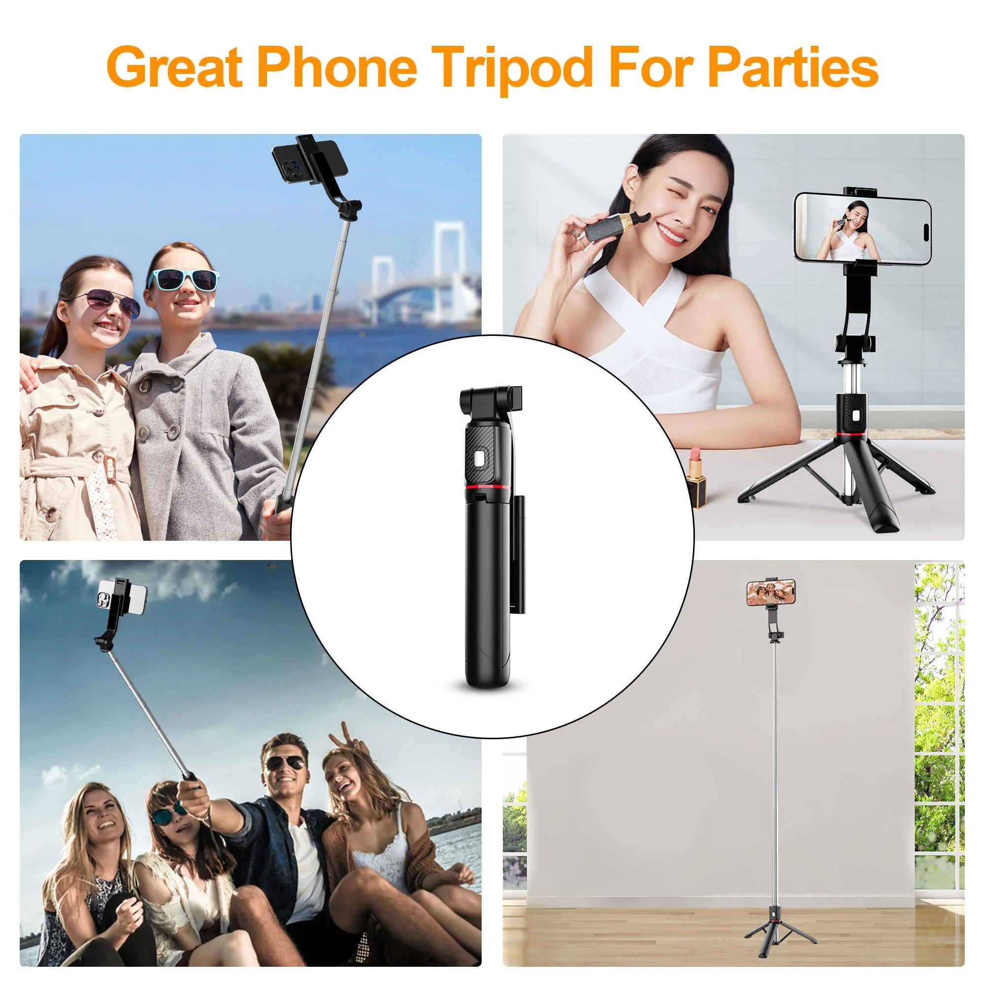 40'' Selfie Stick Phone Tripod - Extendable Tripod for iPhone and Selfie Stick Tripod with Remote, Cell Phone Tripod for Video Recording, iPhone 14/13/12 Pro Max/Android(40 inches) - Image 7
