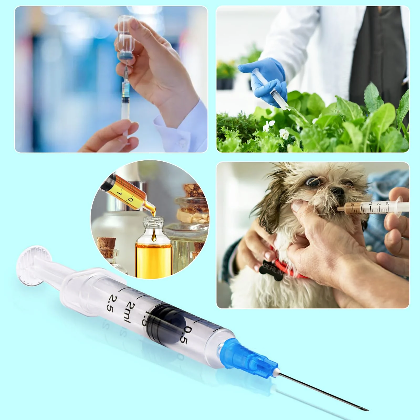 40 Stück Spritzen 2.5 ml, Einwegspritzen Ohne Nadel Kolostrum Spritze Dosierspritze Flüssigkeitsmaß Spritzen für wissenschaftliche Gießen, Nachfüllen, Füttern von Haustieren - Image 7