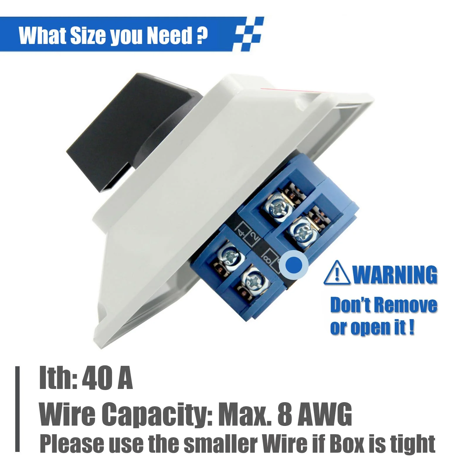 40A Rotary Changeover Switch with Box, 660V 3 Position 2 Phase 8 Terminals, 2-Way 2NO 2NC Universal Selector Switch with Yellow Fork Terminals IP65 CE 26-40/D202.2D - Image 2