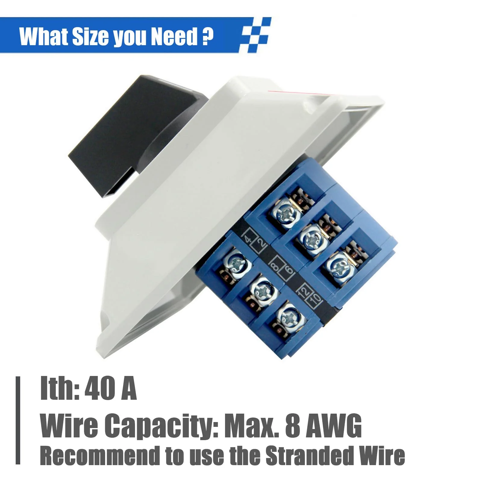 40A Rotary Changeover Switch With Exterior Box, 3 Position 3 Phase 12 Terminals, Universal Selector With AWG 12-10 Yellow Terminals, Cam Box IP65 40/D303.3D - Image 2