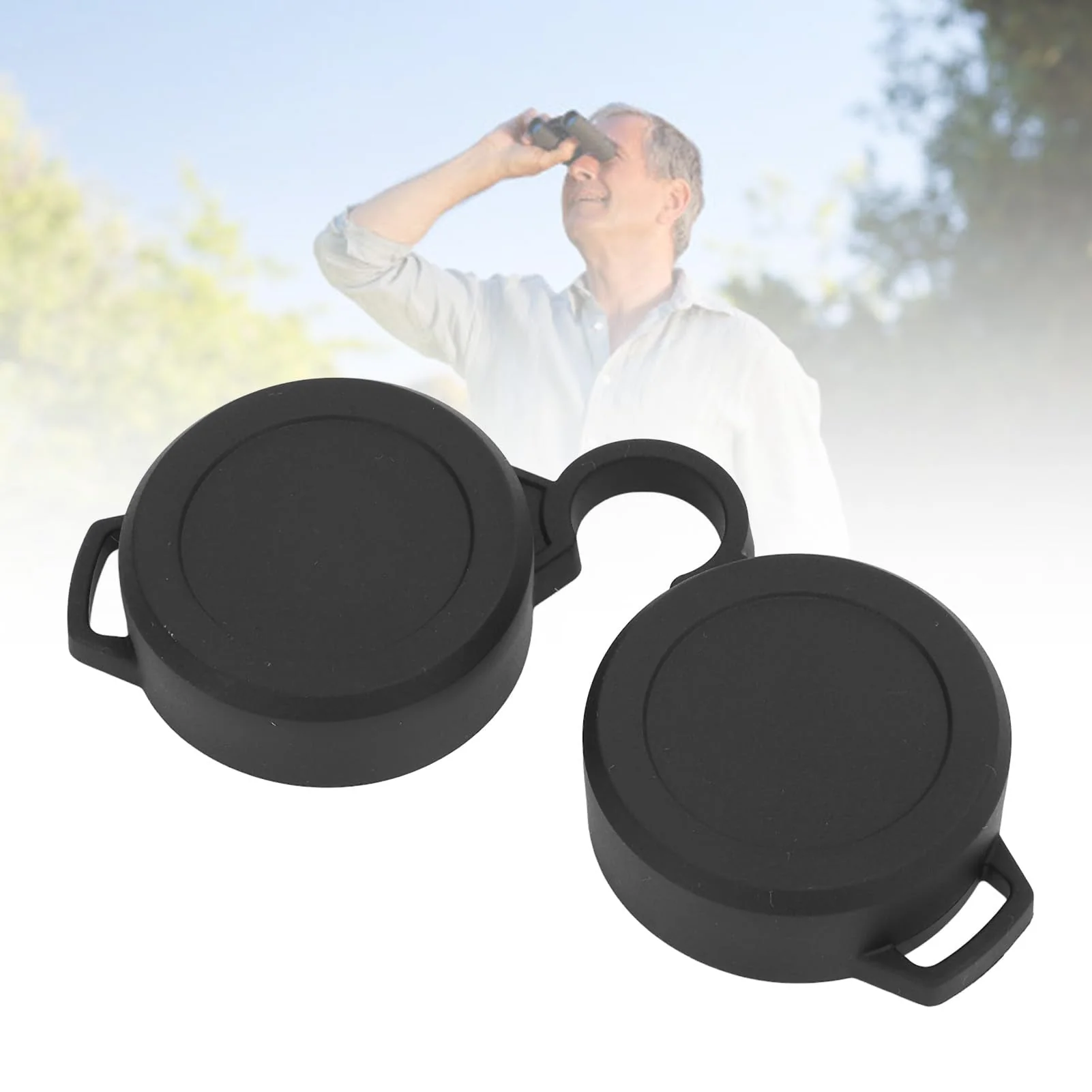 42-45mm Rubber Lens Caps, Binocular Ocular Lens Cover Binoculars Rainguard Eyepiece for 8x30, 10x30, 8x32, 10x32, 8x42, 10x42, 8x50, 10x50, 8x56, 10x56 Model - Image 2