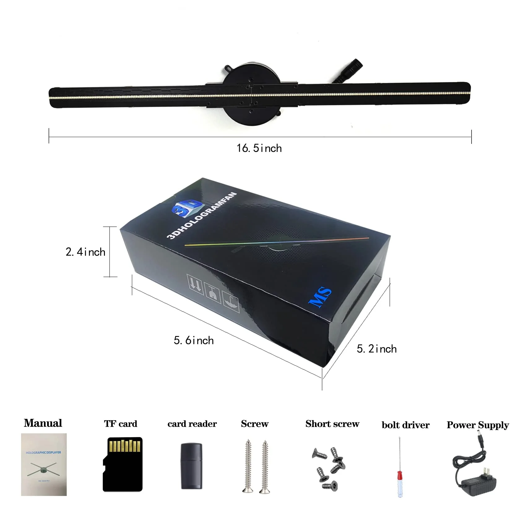 42CM 3D Hologram Fan, 16.5" WiFi Projector with 1500+ Video Library, 232 LEDs, Bluetooth Audio & Remote Control, High Brightness Display for Business Sign, Bar, Halloween & Christmas Decor - Image 4