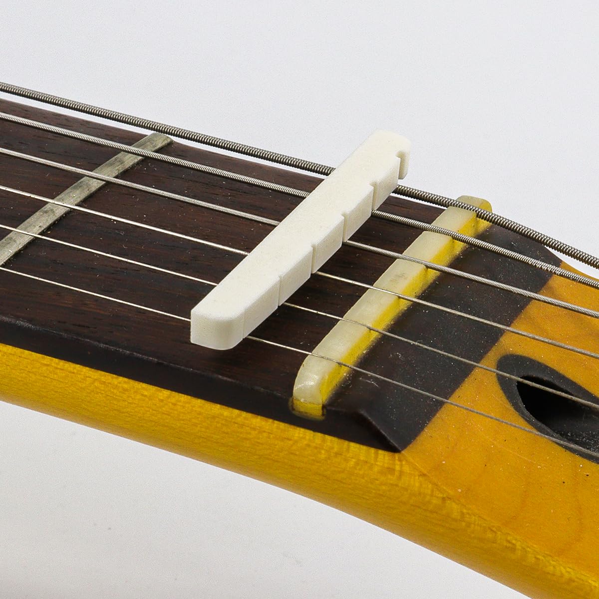 42mm Guitar Slotted Bone Nut for 6 String Strat Tele Electric Guitar Replacement Parts,Flat Bottom 42mm - Image 2