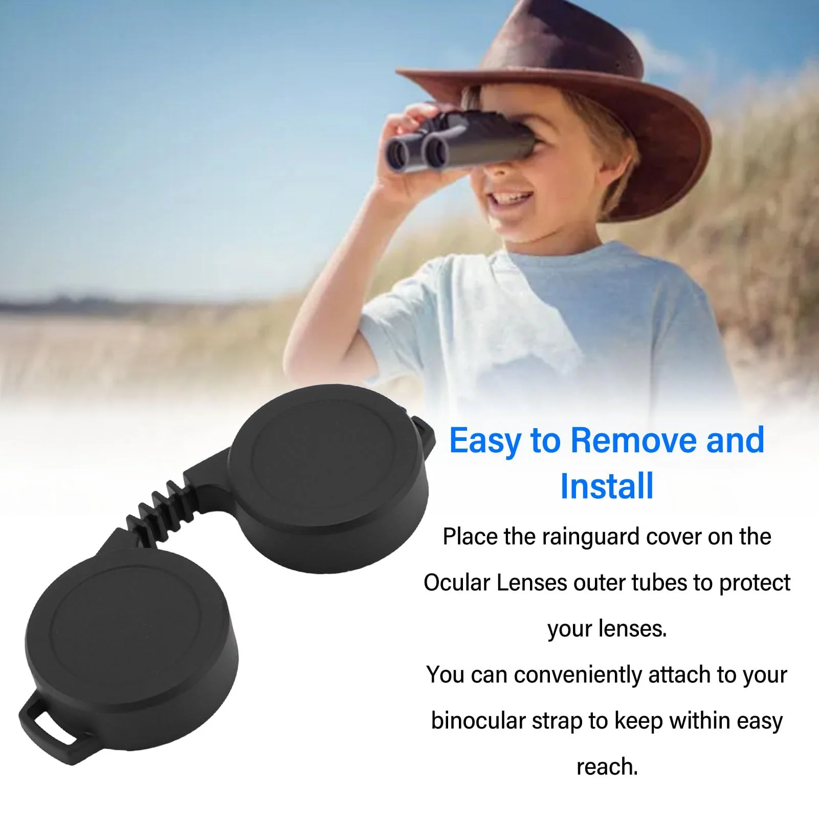 43‑44.8mm Binocular Ocular Lens Cover Binoculars Rainguard Eyepiece for 8x30 10x30 8x32 10x32 8x42 10x42 8x50 Binoculars - Image 2
