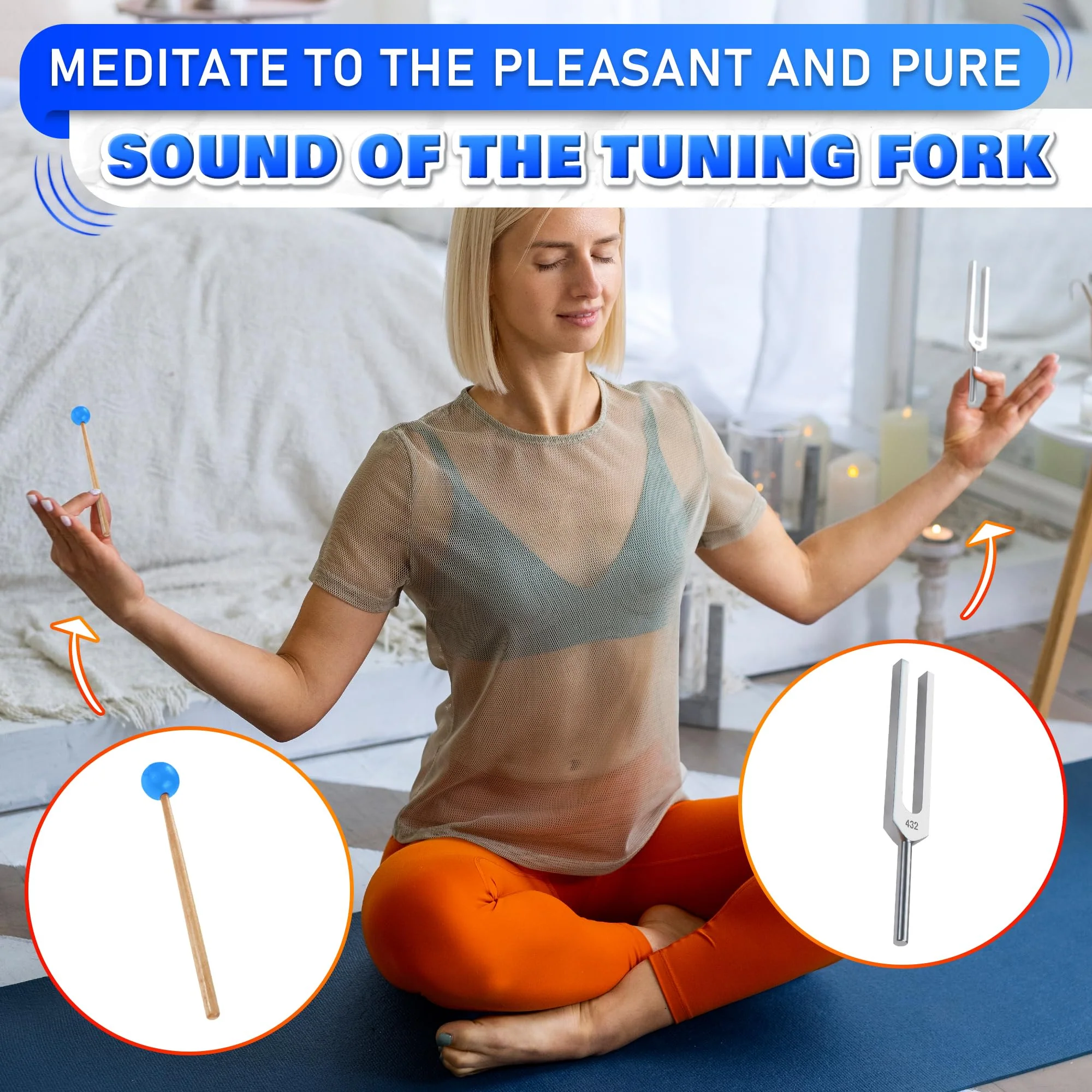 432 Hz Tuning Fork for Healing Set Music Therapy Instruments - Tuning Fork Medical Musical Forks for Healing Chakra Set Stress Relief - Fork Medical Sound Therapy Instruments Meditation Accessories - Image 5