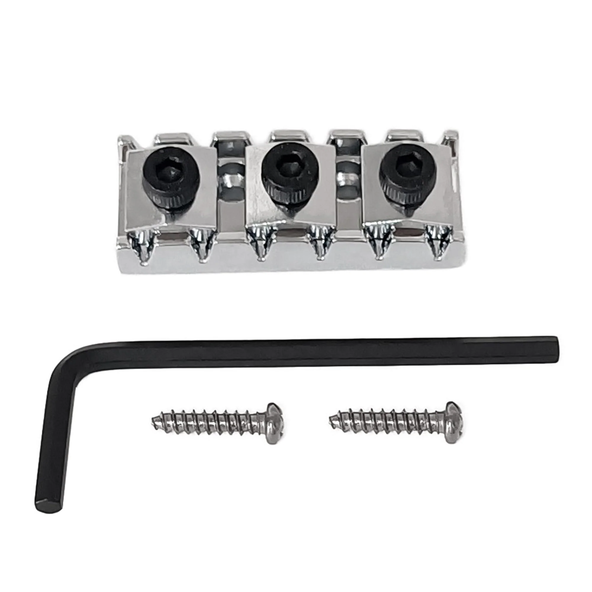 43mm Steel Floyd Rose Guitar Locking Nut, Electric Guitar Tremolo Bridge Lock for Floyd Rose Bridge System Special Replacement Parts/Silver/1 Set 43x16.7x8.4mm-1Set Silver