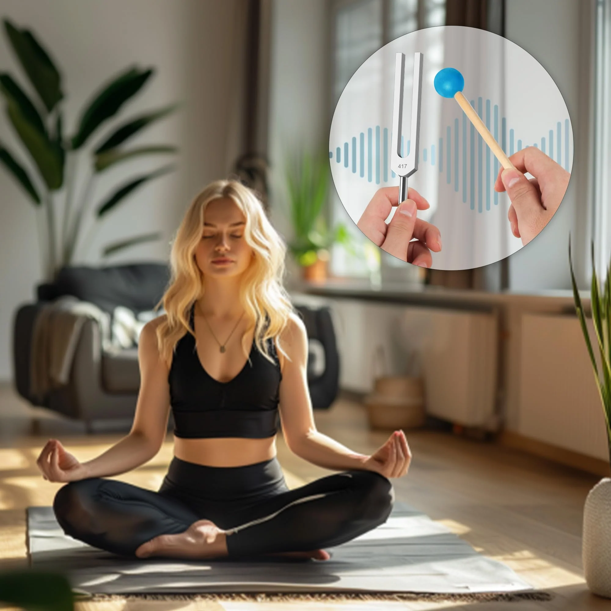 440Hz, 432Hz, 417Hz Aluminum Alloy Tuning Fork with Resonance Box and Wooden Hammer，3 pcs tuning fork Suitable for Sound Therapy, Yoga, Relaxation and Meditation - Image 6