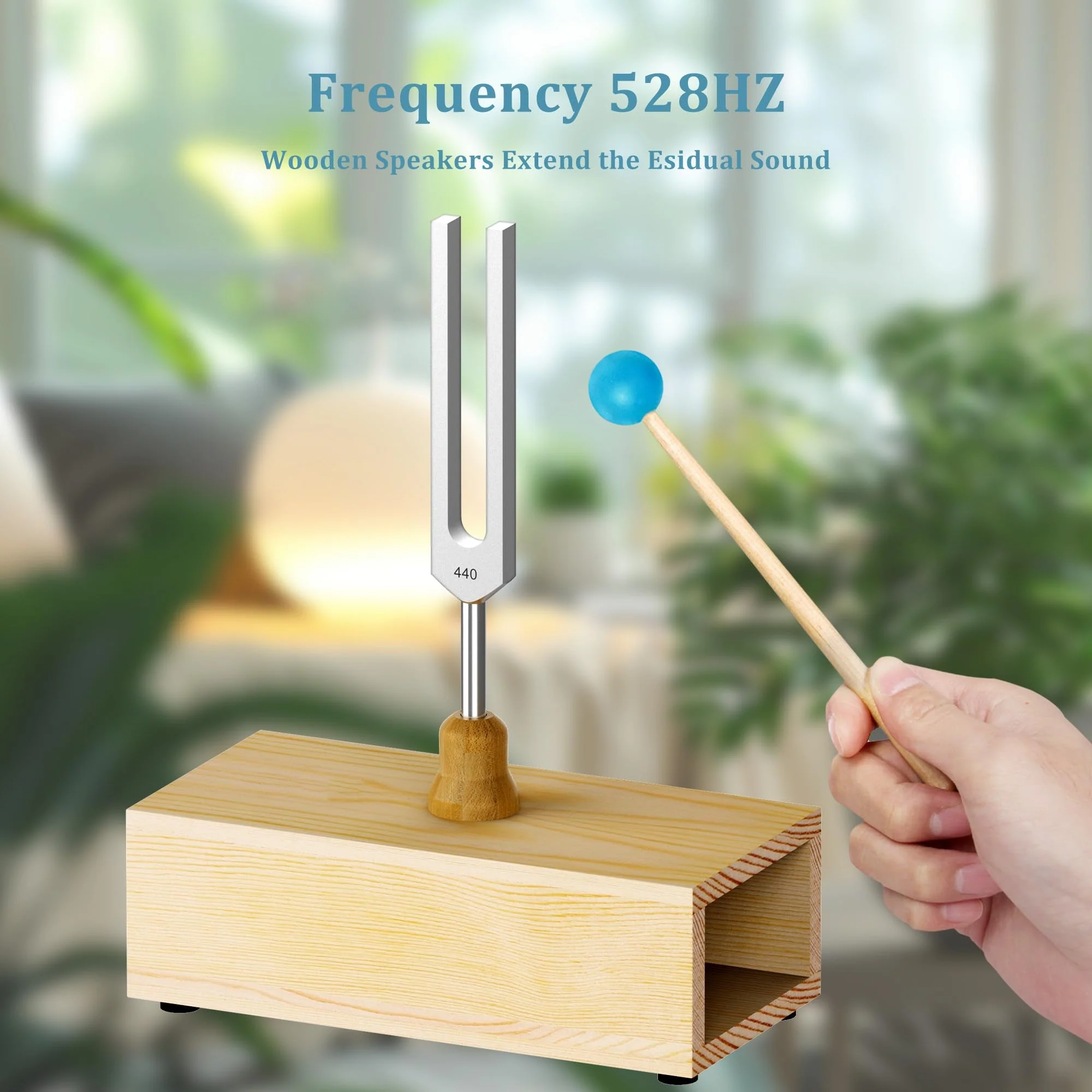 440Hz, 432Hz, 417Hz Aluminum Alloy Tuning Fork with Resonance Box and Wooden Hammer，3 pcs tuning fork Suitable for Sound Therapy, Yoga, Relaxation and Meditation - Image 8