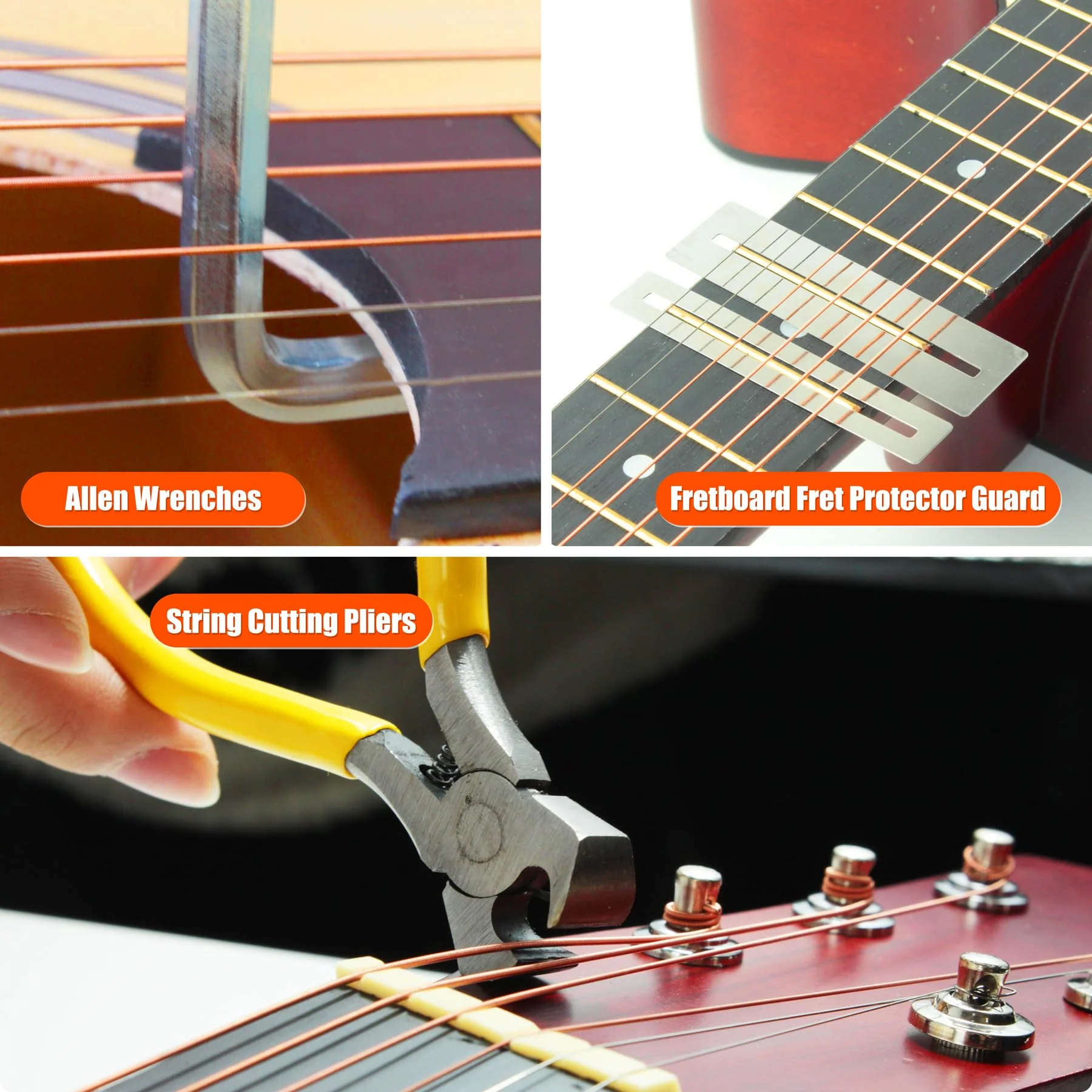 45Pcs Guitar Tool Kit, Guitar Repair Kit, Guitar Setup Kit, Luthier Tools Guitar Kit, Guitar Maintenance Kit Guitar Fret Tools, TIMDAM Guitar Accessories for Ukulele Bass Guitar Gifts for Musicians - Image 3