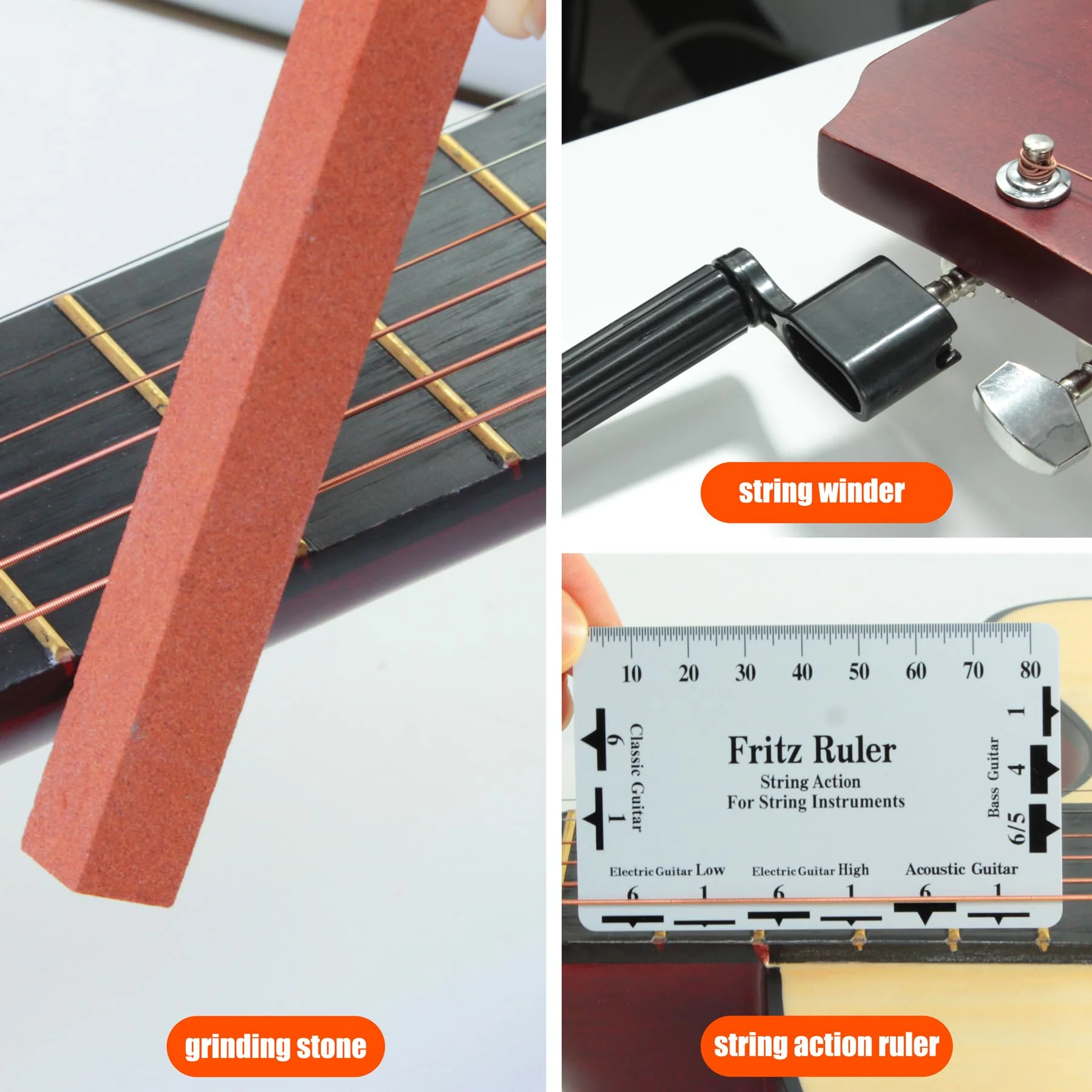 45Pcs Guitar Tool Kit, Guitar Repair Kit, Guitar Setup Kit, Luthier Tools Guitar Kit, Guitar Maintenance Kit Guitar Fret Tools, TIMDAM Guitar Accessories for Ukulele Bass Guitar Gifts for Musicians - Image 6