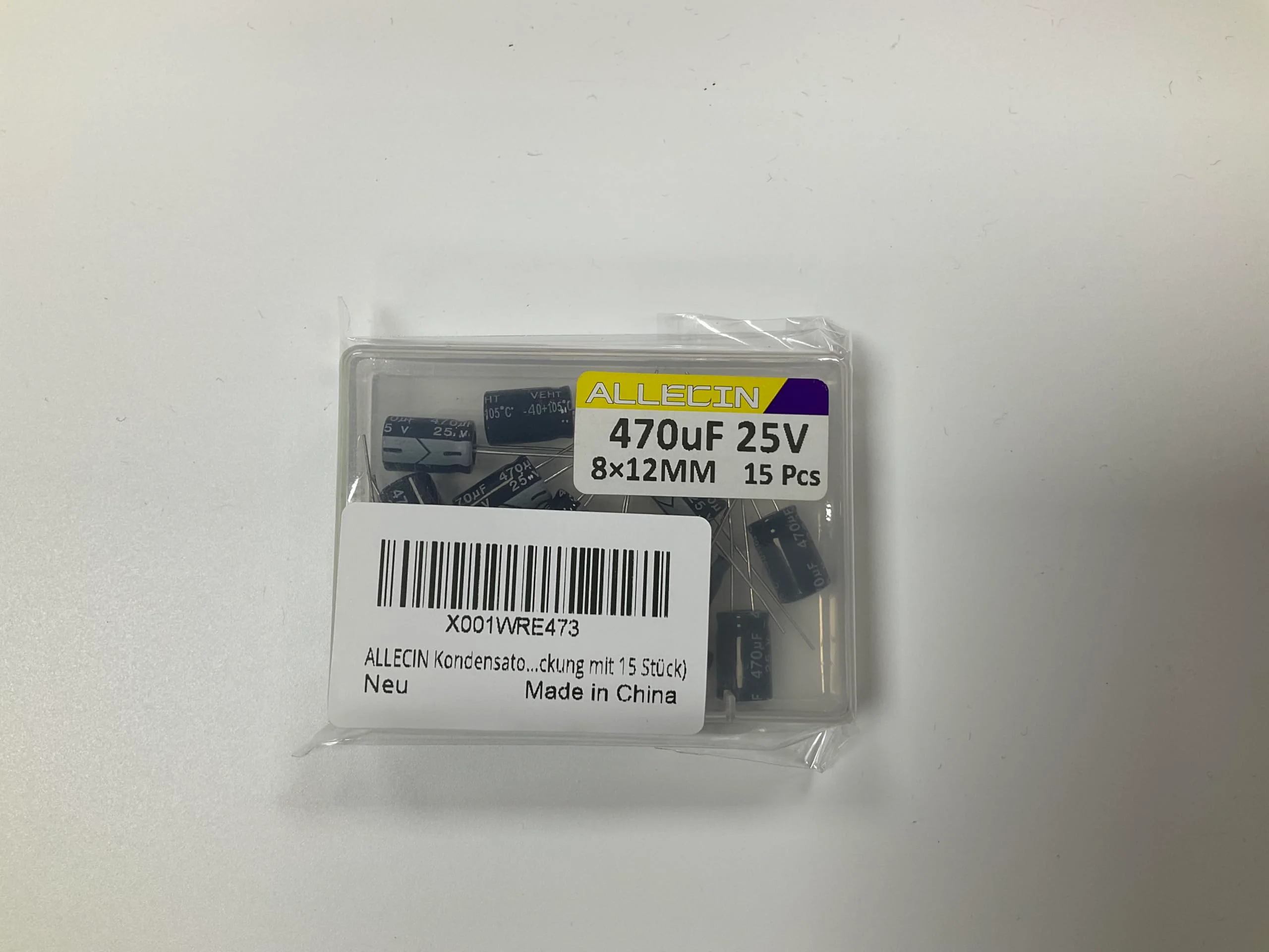 470uF 25V 8x12mm Electrolytic Capacitor 470 UF MFD 25 Volt 0.32x0.47in Aluminum Capacitors (Pack of 15) 470uF 25V 8x12MM - Image 4