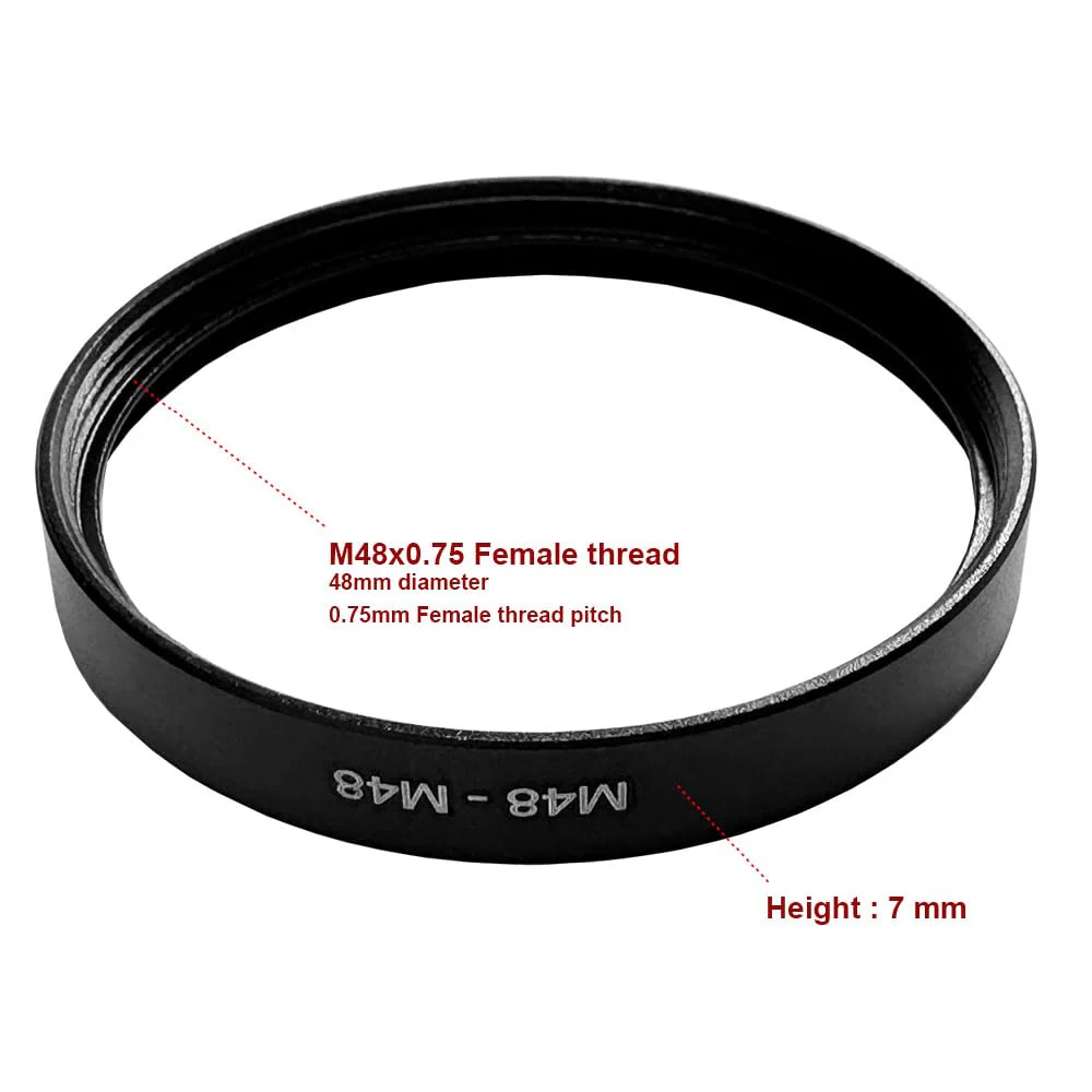48-48mm 0.75mm Thread Pitch Female to Female Double Dual Inner Thread M48 and M48 mm Lens Ring Adapter - Image 3
