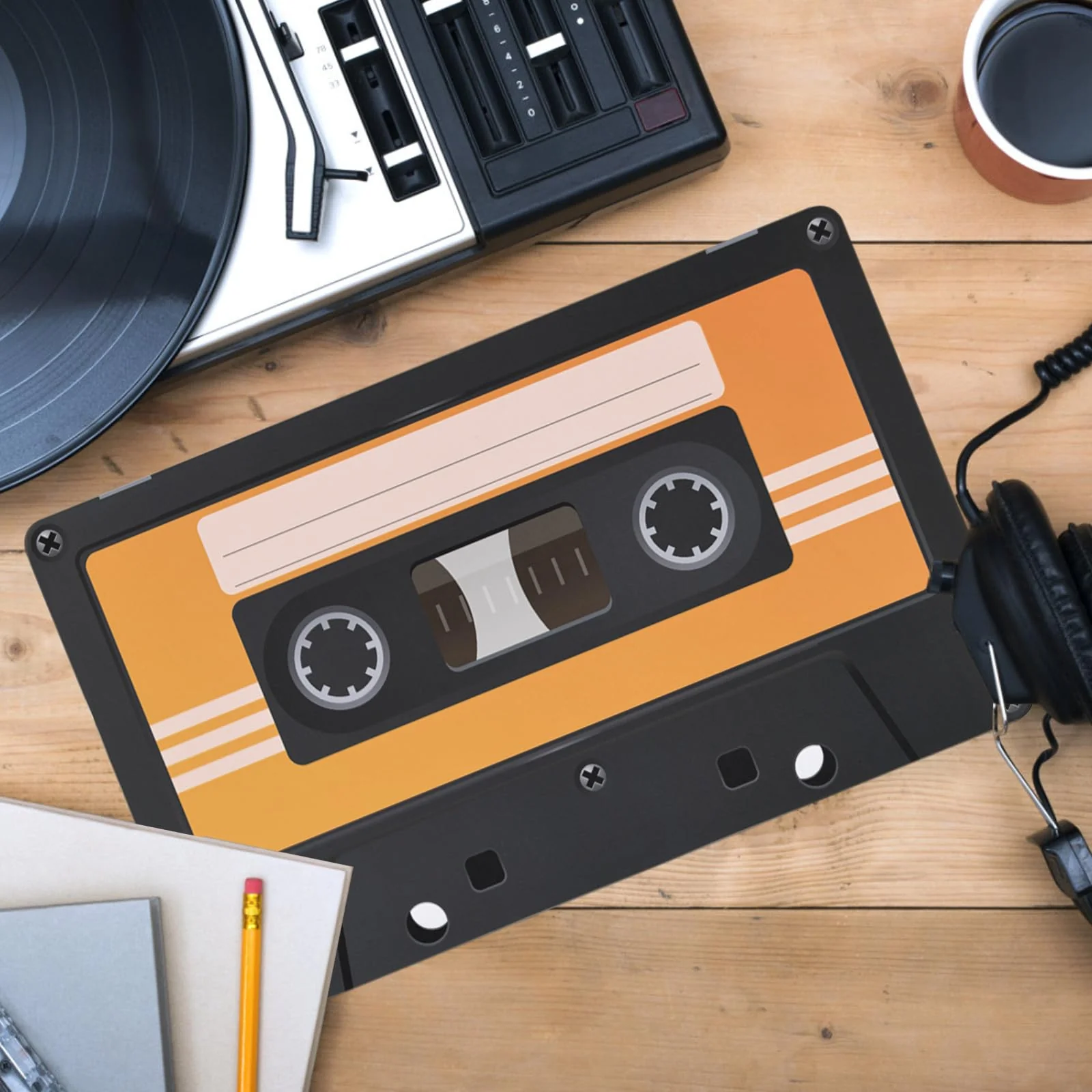 48 Pack Cassette Paper Placemats 80s Party Decorative Place Mats Cassette Hip Hop Party Table Mats for Retro 70s 80s 90s Theme Birthday Anniversary Music Party Supplies Table Decorations - Image 5