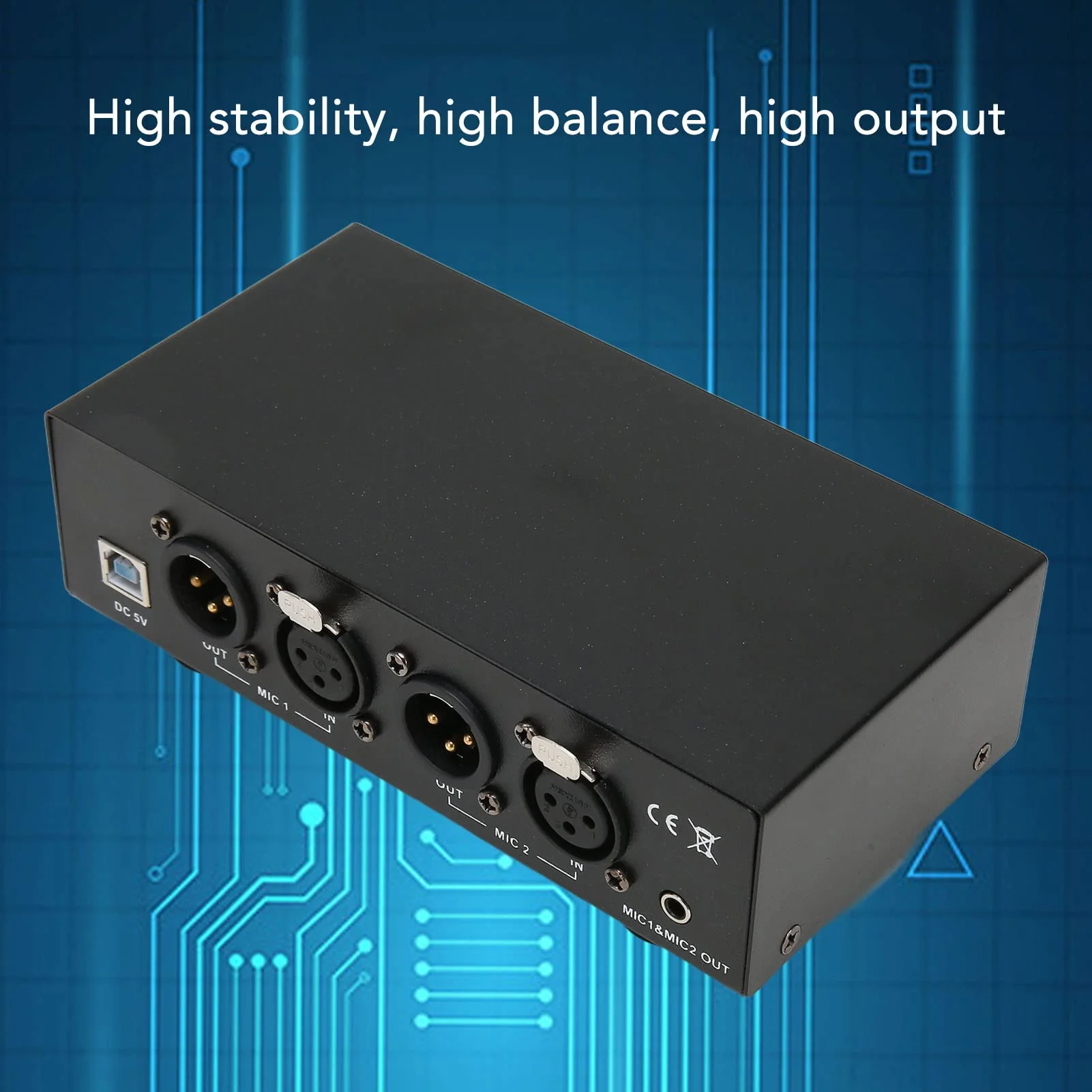 48V Phantom Power Supply, Microphone Phantom Power Supply with 2 XLR Cables, Support Dual Microphones, 48 V Phantom Power for Music Recording Equipment - Image 6