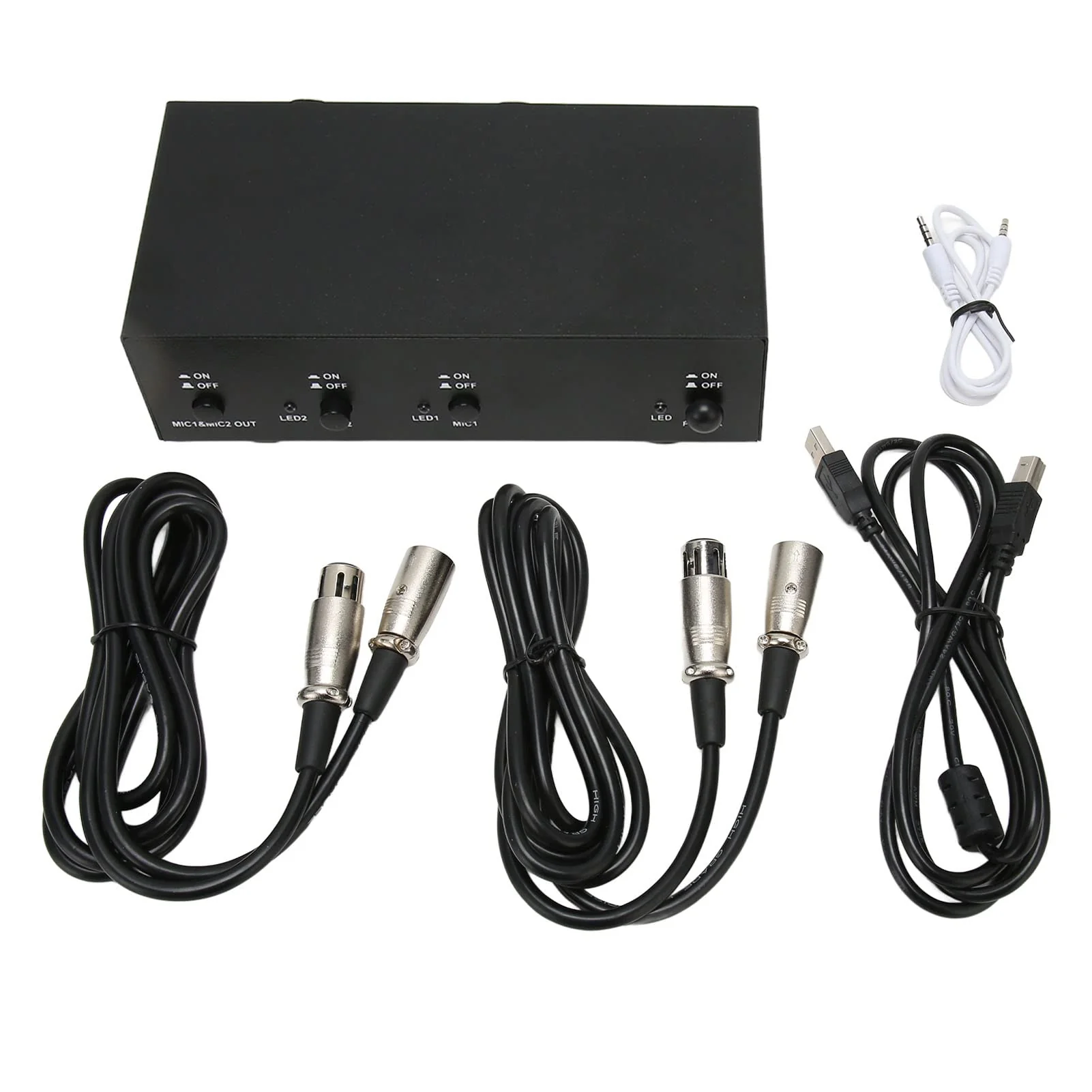 48V Phantom Power Supply, Microphone Phantom Power Supply with 2 XLR Cables, Support Dual Microphones, 48 V Phantom Power for Music Recording Equipment - Image 7