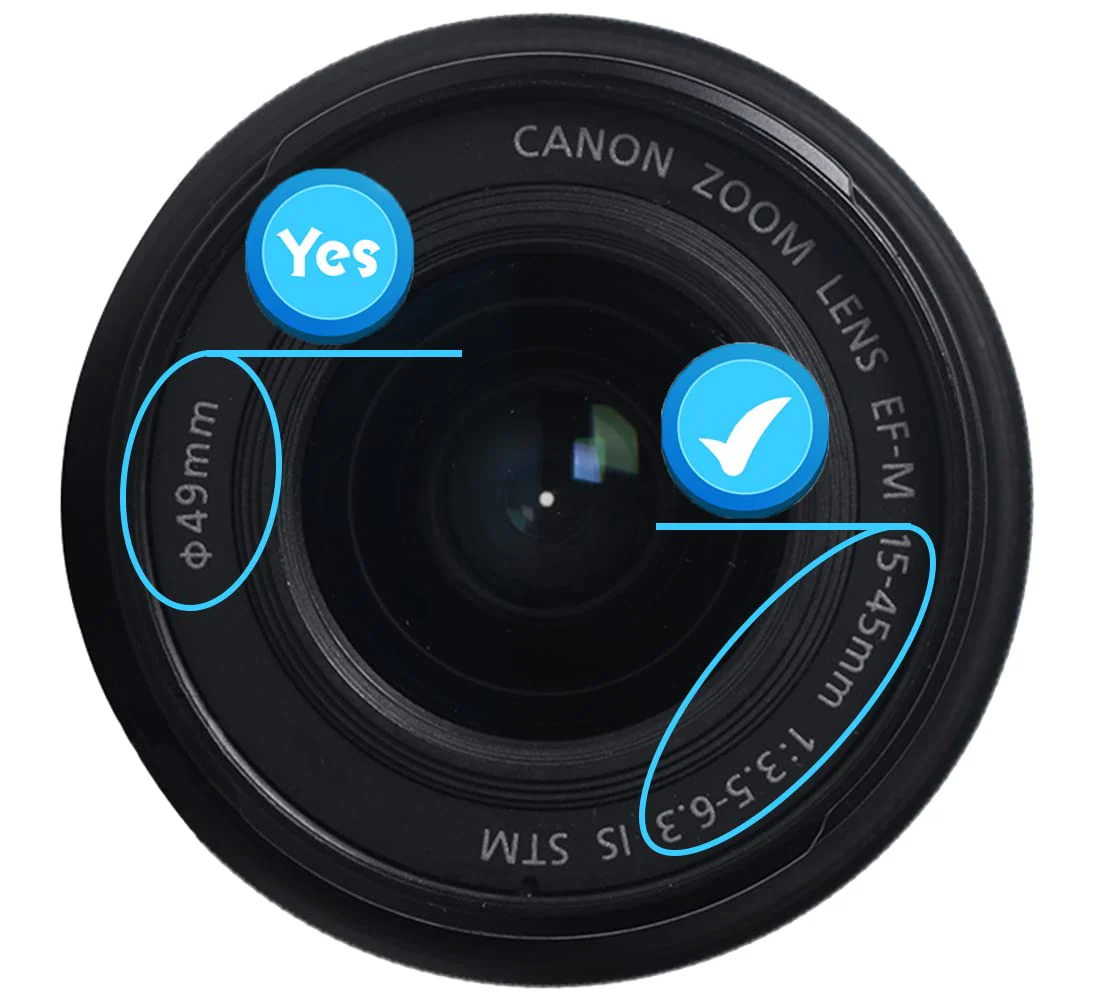 49mm Lens Cap Cover Compatible for Canon EOS M50 EF-M 15-45mm f/3.5-6.3 is STM Lens,for EOS M200 M50 M5 M6 Mark II M100 Camera HUIPUXIANG [2 Pack] - Image 2