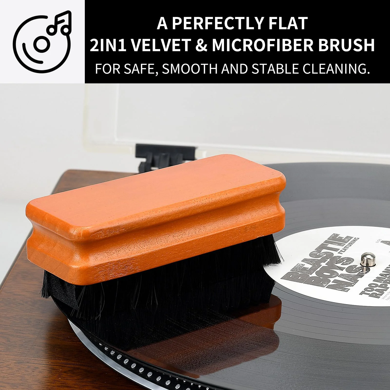 4in1 Vinyl Record Cleaner Kit, Vinyl Records Cleaning Kit for Records Albums, Includes 2in1 Velvet & Microfiber Brush, Cleaning Liquid, Duster & Turntable Stylus Brush 4-in-1 kit - Image 4
