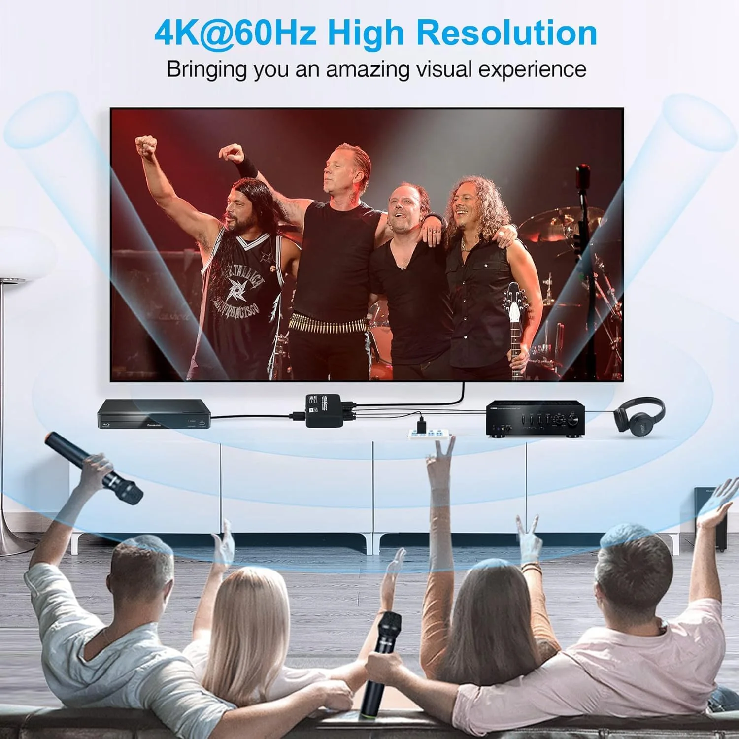 4K@60Hz HDMI 2.0b Audio Extractor Converter Adapter Splitter, HDMI ARC + Optical Toslink SPDIF + 3.5mm Stereo Audio Out, Support HDCP2.2 Digital PCM DTS 5.1, (Optical/HDMI Cables Included) - Image 5