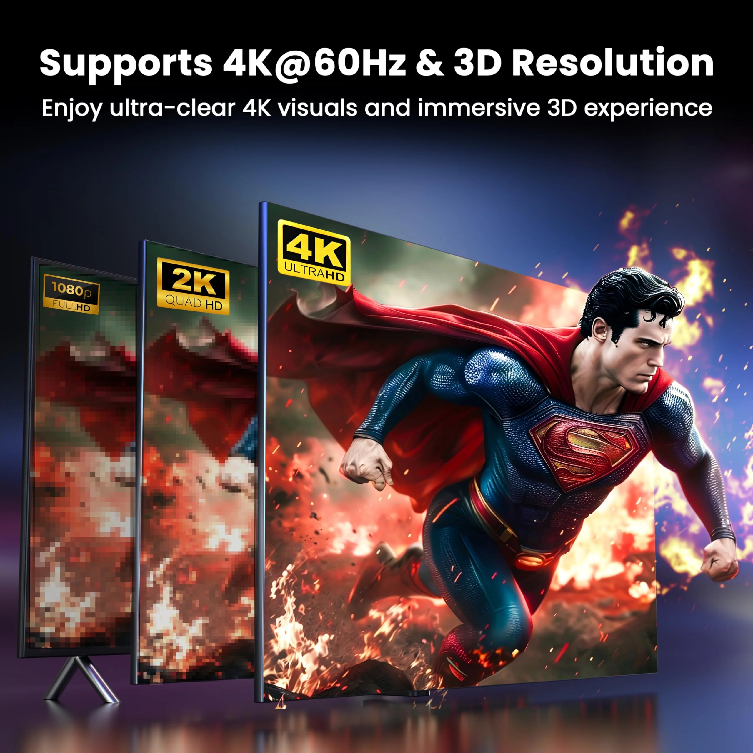 4K@60Hz HDMI Switch 4 in 1 Out 1080P@120Hz HDMI Switcher 4 Ports Selector with Remote Support 18Gbps HDR 10+ Dolby Vision/Atmos HDCP 2.2, RS232 Control 4K@60Hz Switcher 4X1 - Image 6