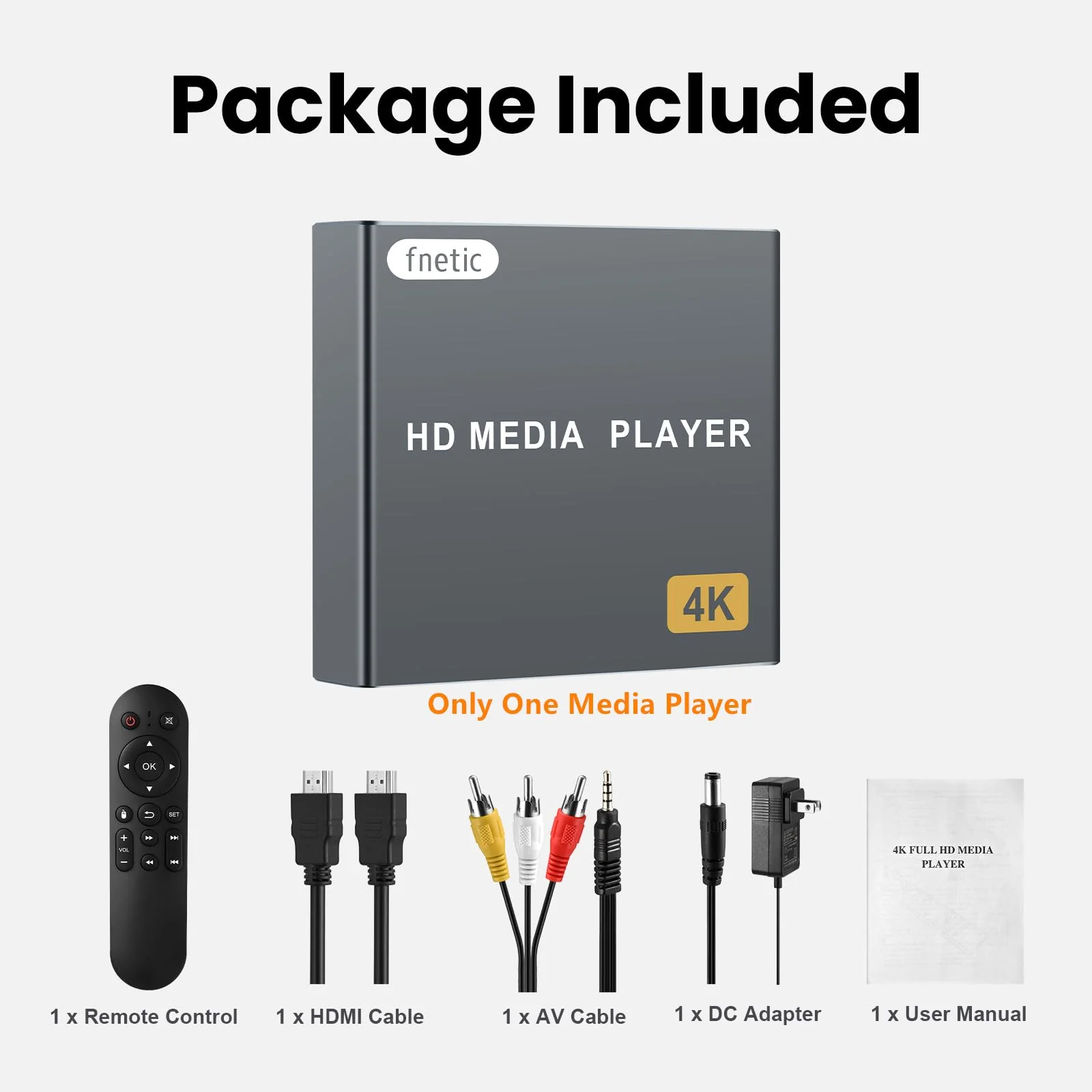 4K Digital Media Player, TV MP4 Video Player with HDMI/AV Output, Digital Signage Mini HD Media Players for USB Drives/SD Cards, H.265/HEVC, Looping, Auto Playback, Grey - Image 7