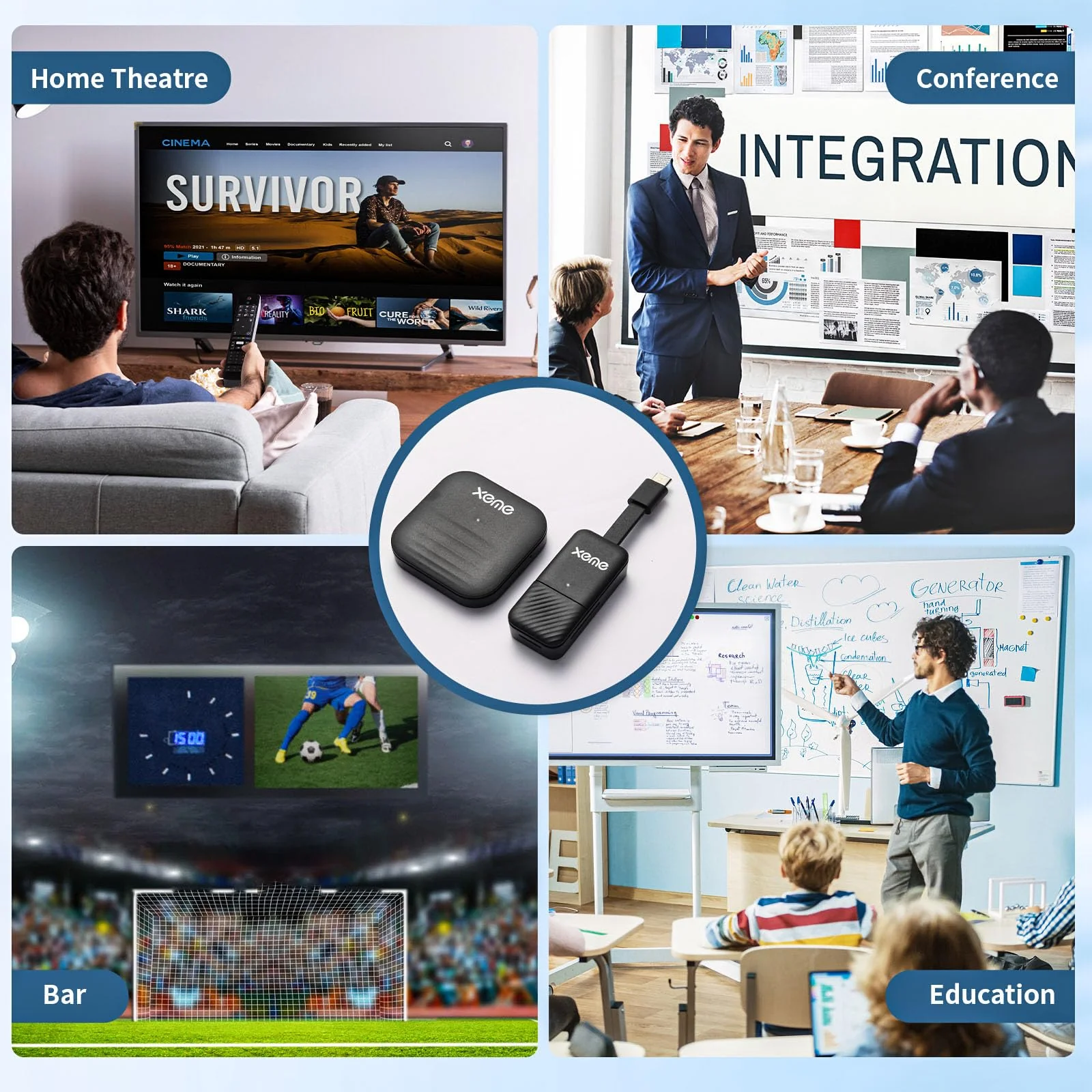 4K Wireless HDMI Display Dongle Adapter, Wireless Transmitter, Streaming Media Video/Audio/File HDMI Extender from Laptop, PC, Smartphone to HDTV Projector Monitor (Dual-Ended) dual-ended - Image 6