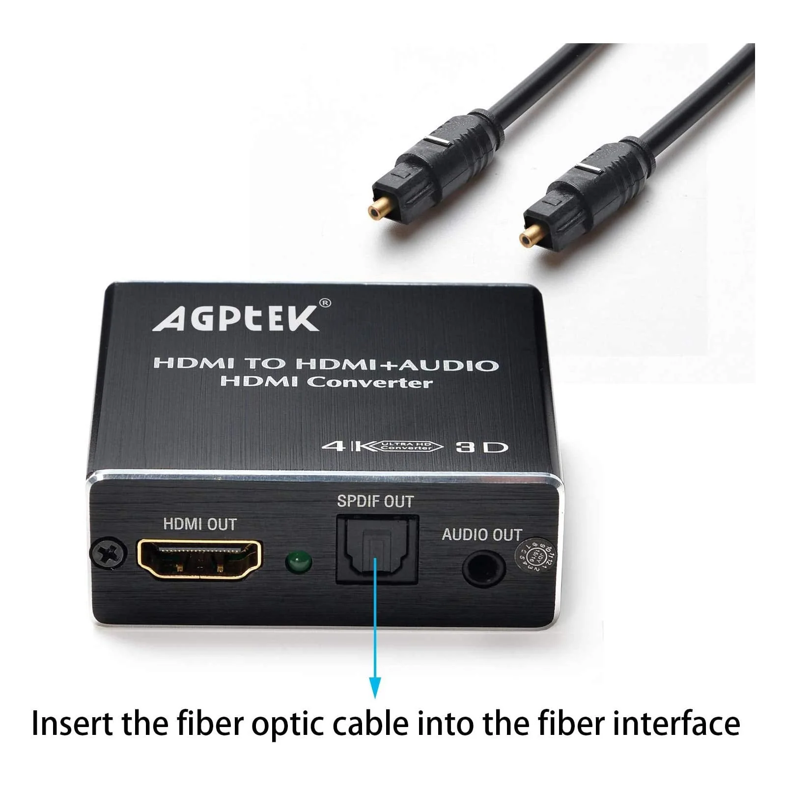4K x 2K HDMI Audio Extractor Splitter, HDMI Audio Converter Adapter Support Ultra HD 4K Toslink Optical Audio Output and 3.5mm with Optical Fiber Cable - Image 6