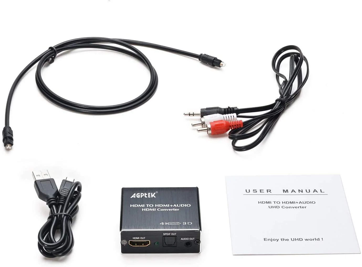4K x 2K HDMI Audio Extractor Splitter, HDMI Audio Converter Adapter Support Ultra HD 4K Toslink Optical Audio Output and 3.5mm with Optical Fiber Cable - Image 9