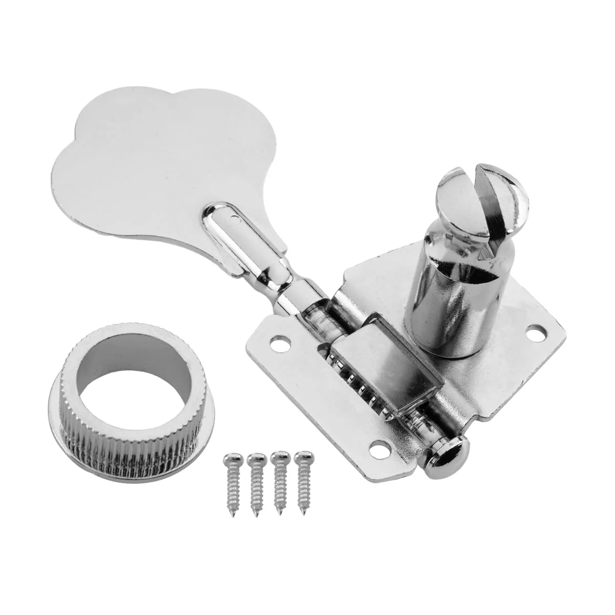 4L Vintage Open Gear Bass Tuners Machine Head Tuning Keys Pegs Set Left Hand for Jazz Precision P Bass Replacement, Chrome 4 Left - Image 2
