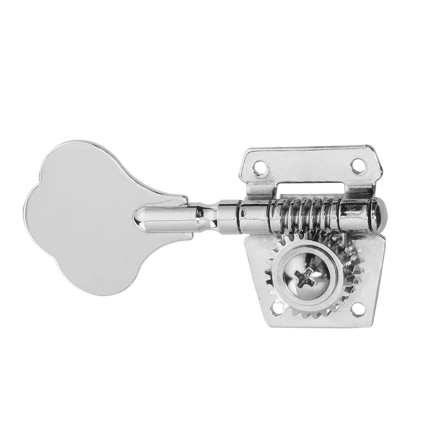 4L Vintage Open Gear Bass Tuners Machine Head Tuning Keys Pegs Set Left Hand for Jazz Precision P Bass Replacement, Chrome 4 Left - Image 4