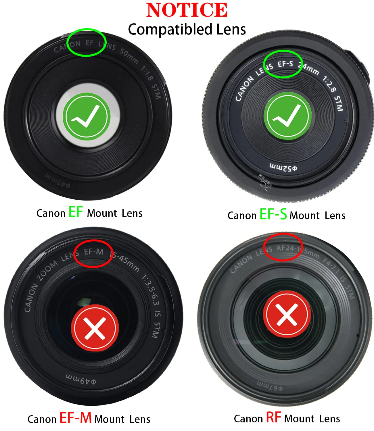 [4Pack] Rear Lens Cap Cover Compatible with All Canon EOS EF EF-S Camera Lens,EOS Rebel T7 T6 T5 90D 80D 77D 70D 60D 5Ds 1DX 5D 7D / 6D Mark II III 200D Rebel SL3 SL2 T8i T7i T6i T6S T4i T5i T5 T3 - Image 2