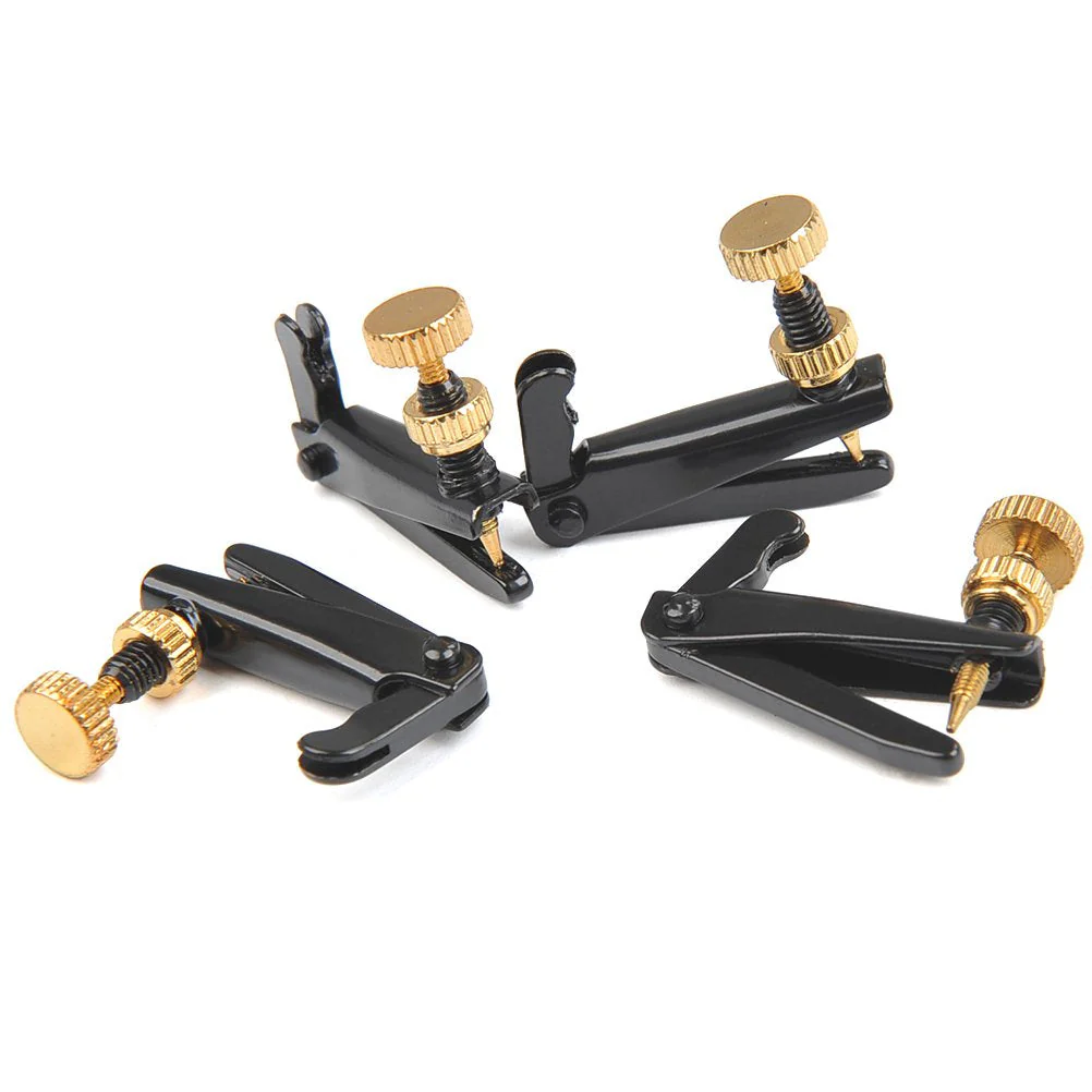 4Pack Violin Fine Tuners for 4/4-3/4 Violin Metal String Adjuster Nickel Plated Anti Rust (Black + Gold) - Image 3