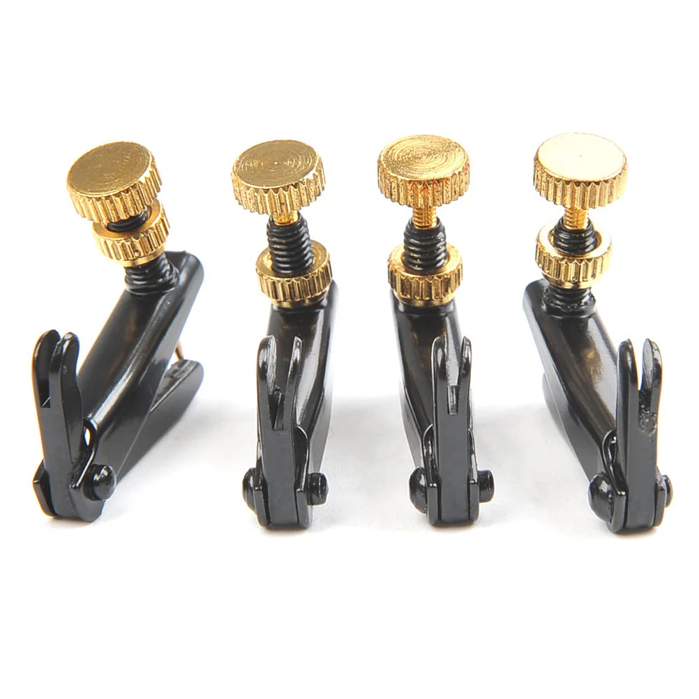 4Pack Violin Fine Tuners for 4/4-3/4 Violin Metal String Adjuster Nickel Plated Anti Rust (Black + Gold) - Image 4