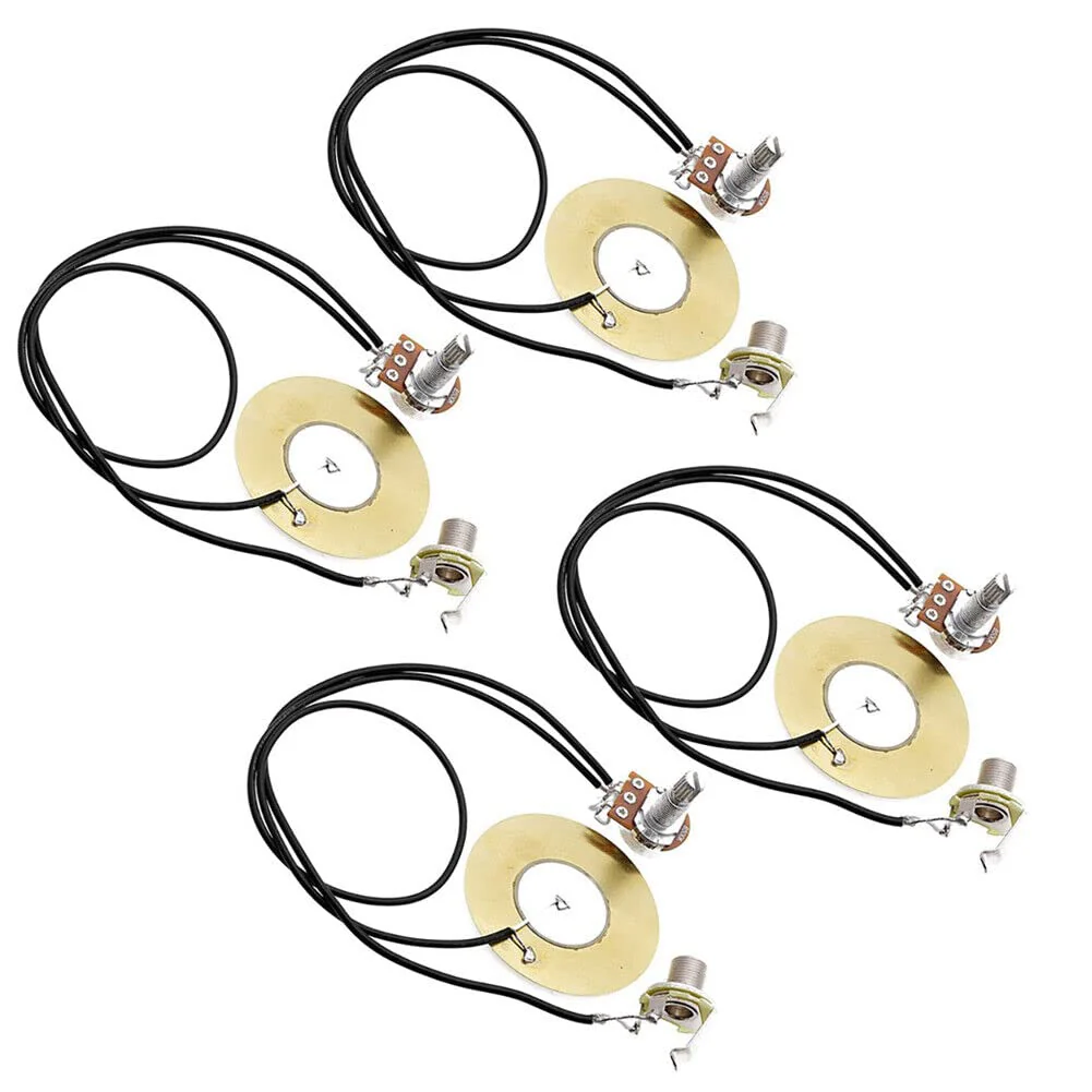 4PACKS 50MM Guitar Pickup Piezo Transducer Prewired Amplifier With 6.35MM Output - Image 2