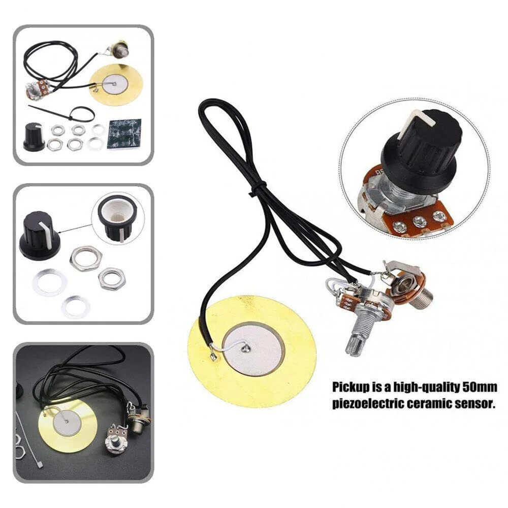 4PACKS 50MM Guitar Pickup Piezo Transducer Prewired Amplifier With 6.35MM Output - Image 6