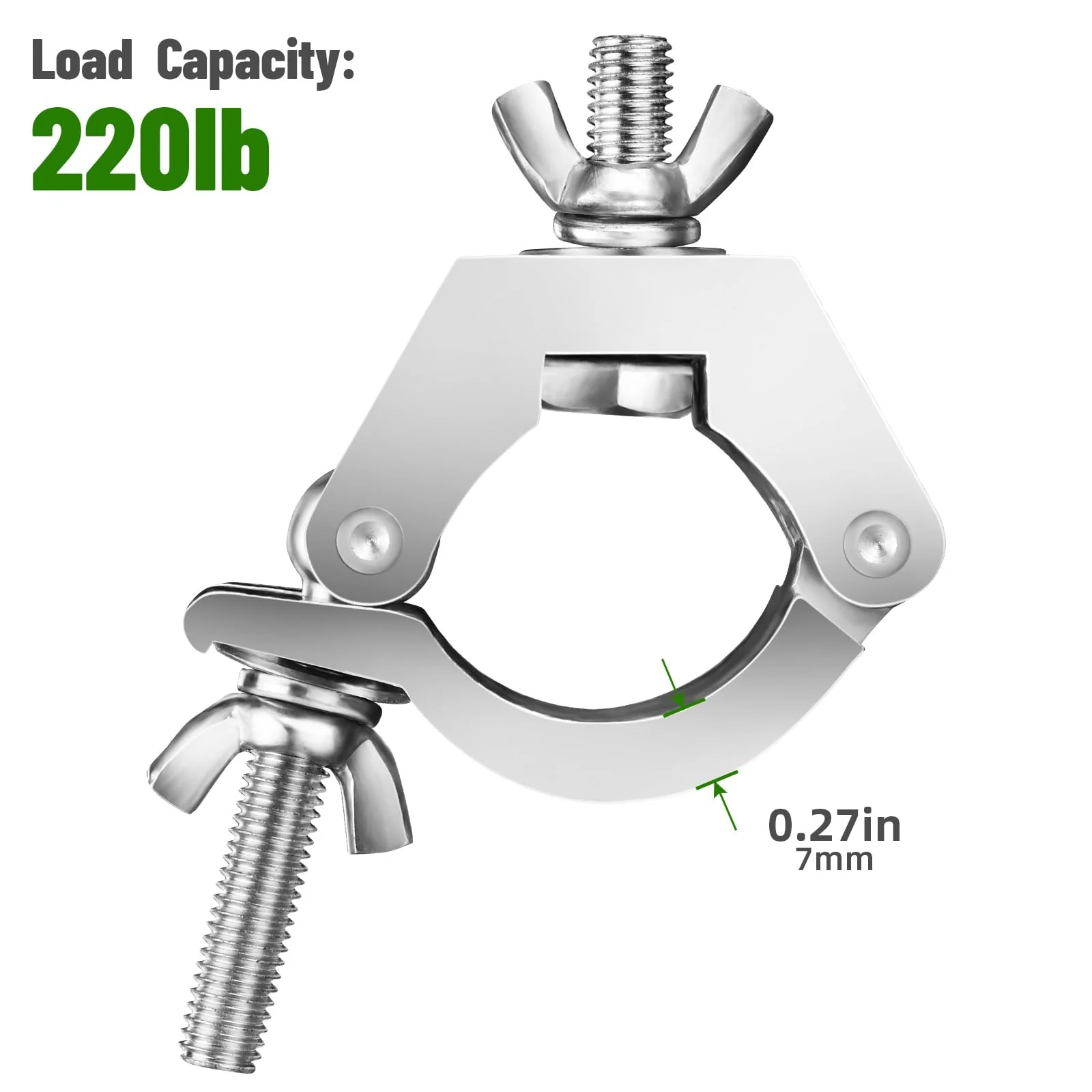 4PackS Stage Light Clamps Hooks Thickened Reinforced, Aluminum Alloy Heavy Duty 220lb/100kg, Fit 1.1~1.26 Inch(28mm-32mm) OD Tube/Pipe for DJ Lighting Par Lights Spot Light 28-32mm&220lb - Image 3