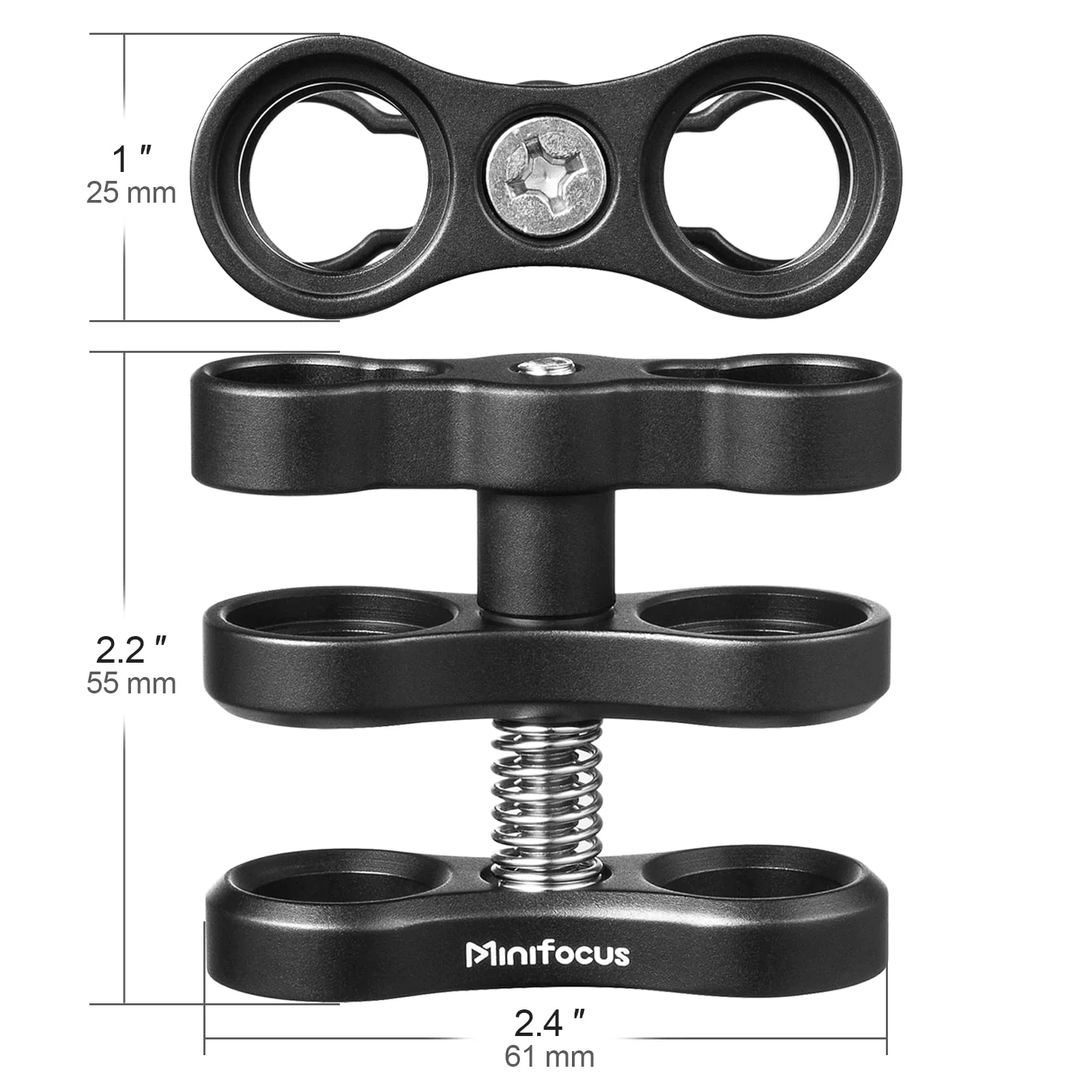 4PCS 1'' Aluminum Ball Clamp Mount for Underwater Diving Light Arms Tray System, Photography Diving Camera, 360° Clip Adapter Bracket for Action Camera Flashlight Arms System 4 Packs Ink Black - Image 4