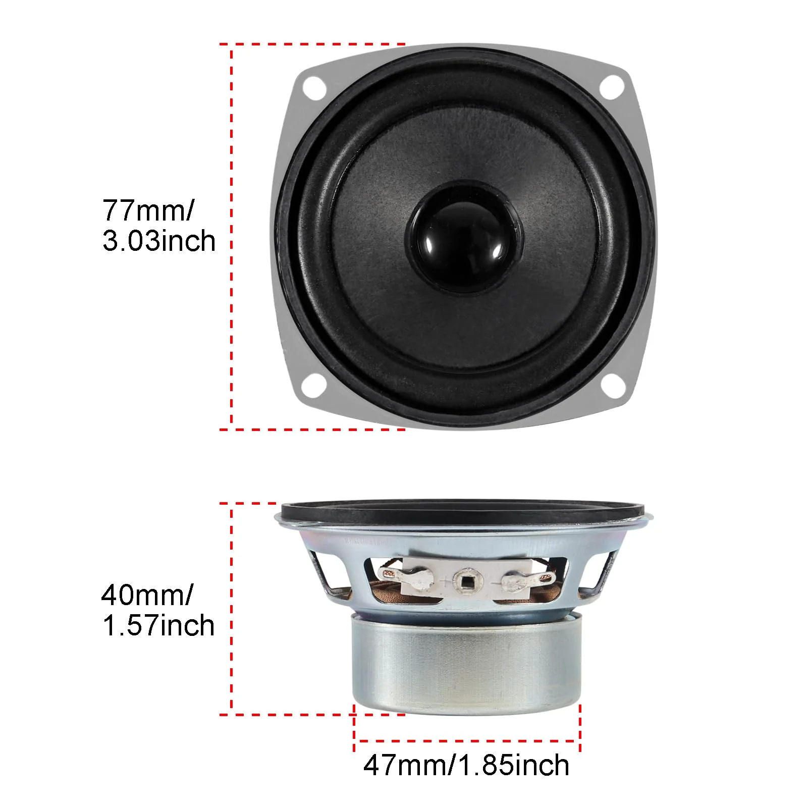 4PCS 10W Mini 3" HiFi Full Range Speaker 8 Ohm Anti-Magnetic Audio 2.0/2.1 Home Stereo Woofer Loudspeaker 90dB High Sensitivity for DIY Boom Box Satellites Speaker - Image 2