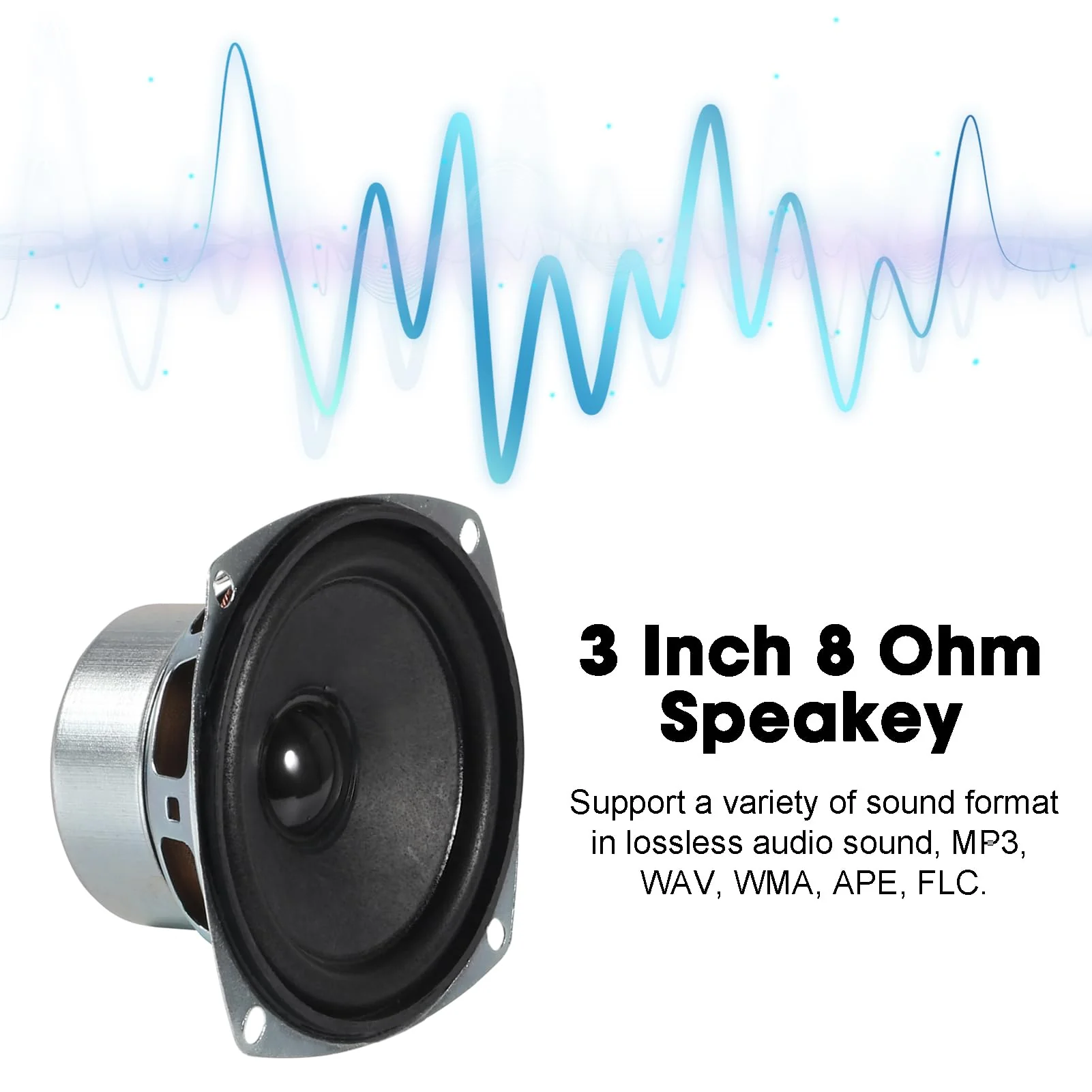 4PCS 10W Mini 3" HiFi Full Range Speaker 8 Ohm Anti-Magnetic Audio 2.0/2.1 Home Stereo Woofer Loudspeaker 90dB High Sensitivity for DIY Boom Box Satellites Speaker - Image 4