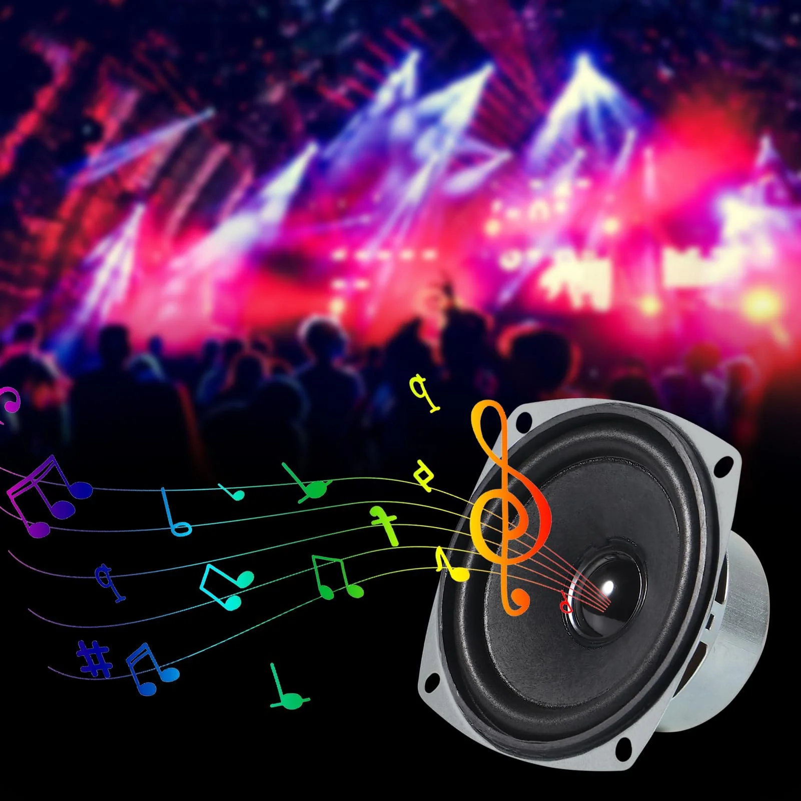 4PCS 10W Mini 3" HiFi Full Range Speaker 8 Ohm Anti-Magnetic Audio 2.0/2.1 Home Stereo Woofer Loudspeaker 90dB High Sensitivity for DIY Boom Box Satellites Speaker - Image 5