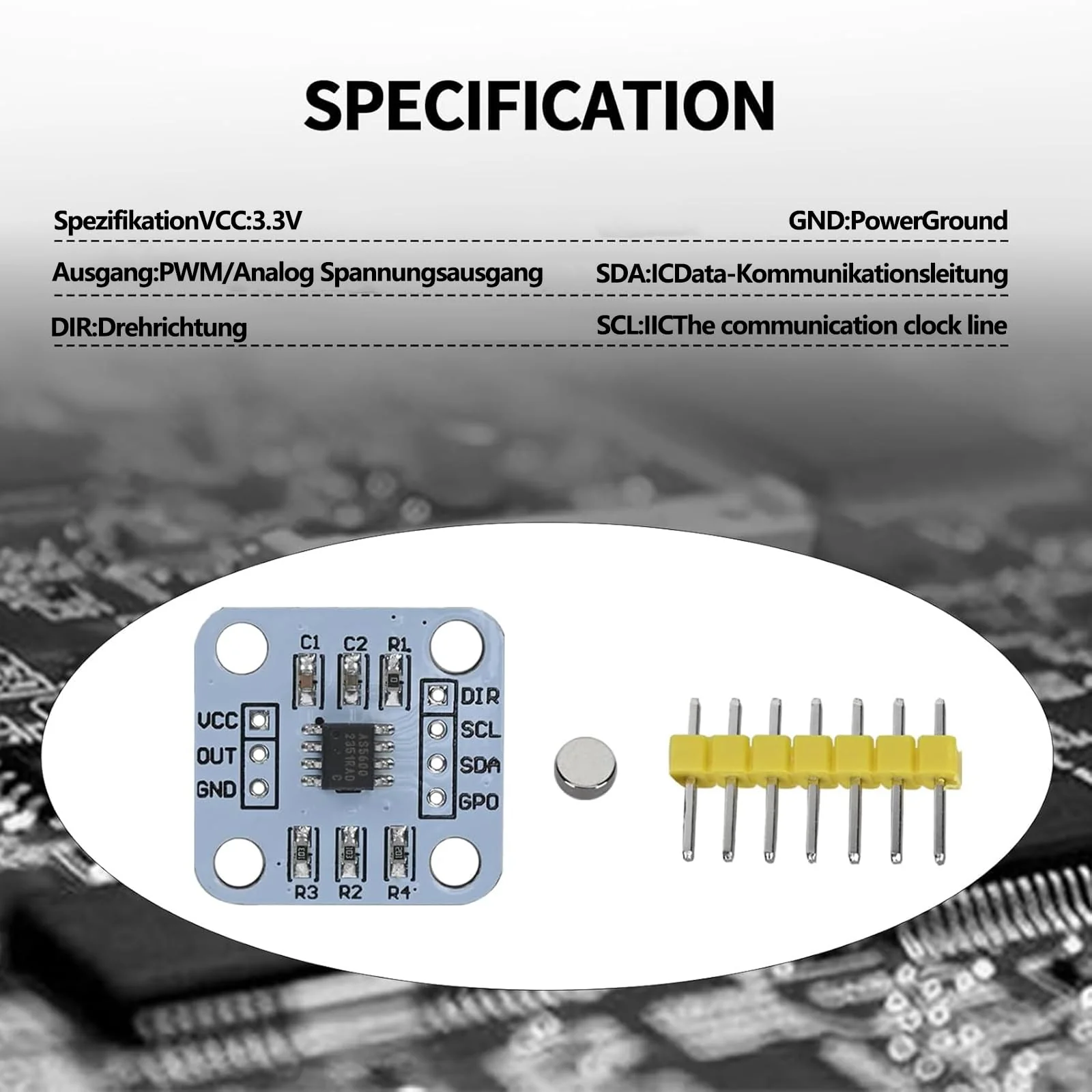 4pcs 12bit High Precision AS5600 Magnetic Encoder, Magnetic Induction Angle Sensor Module, It Comes with a Magnet - Image 7